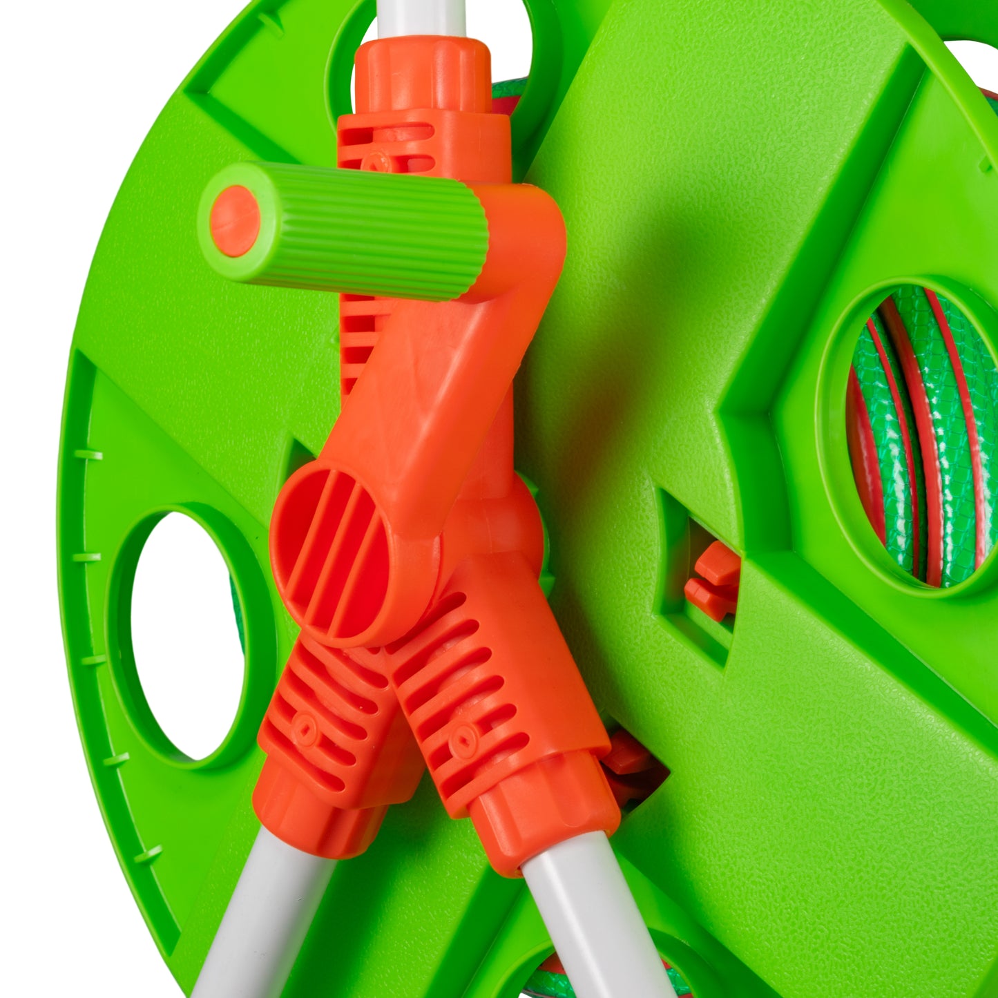 Hose Pipe Storage Reel Holder with 15m Premium 6-Layer Green Hose