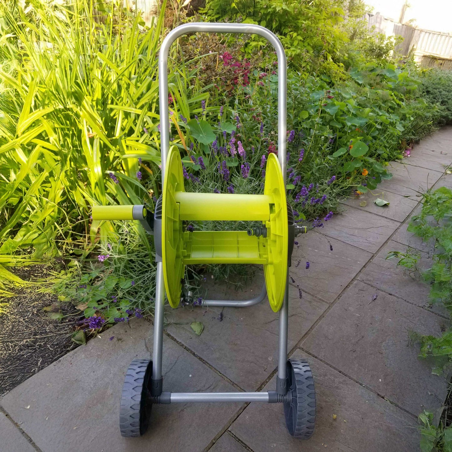 Portable Lime Garden Hose Cart with 50m Reel Capacity