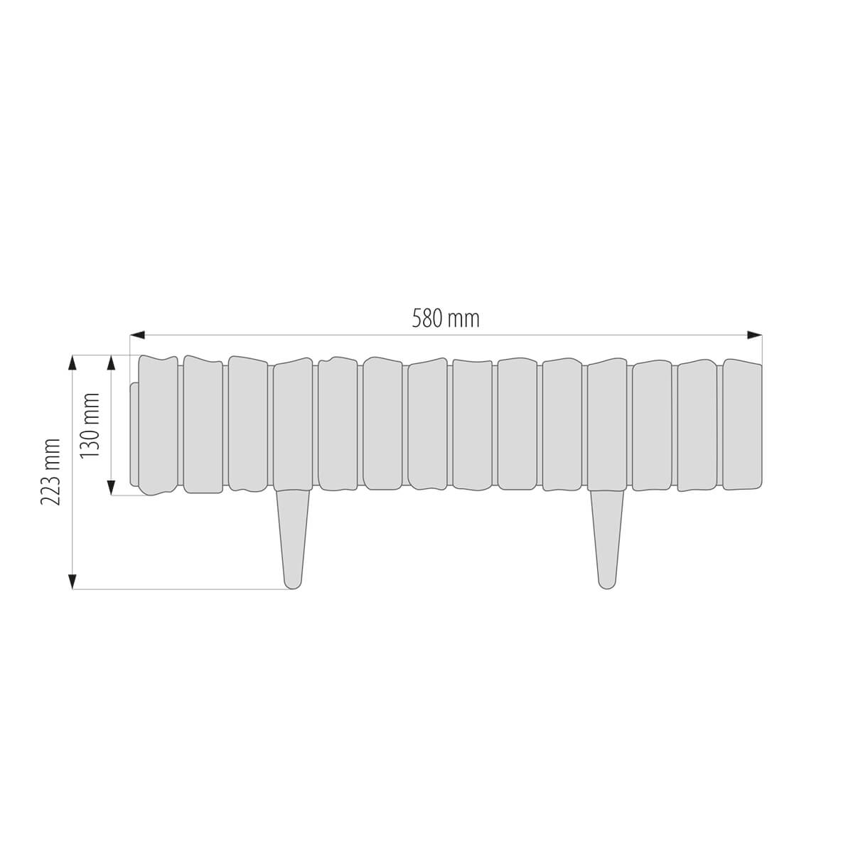 Black Wood Texture Palisade Lawn Edging, 2.32m