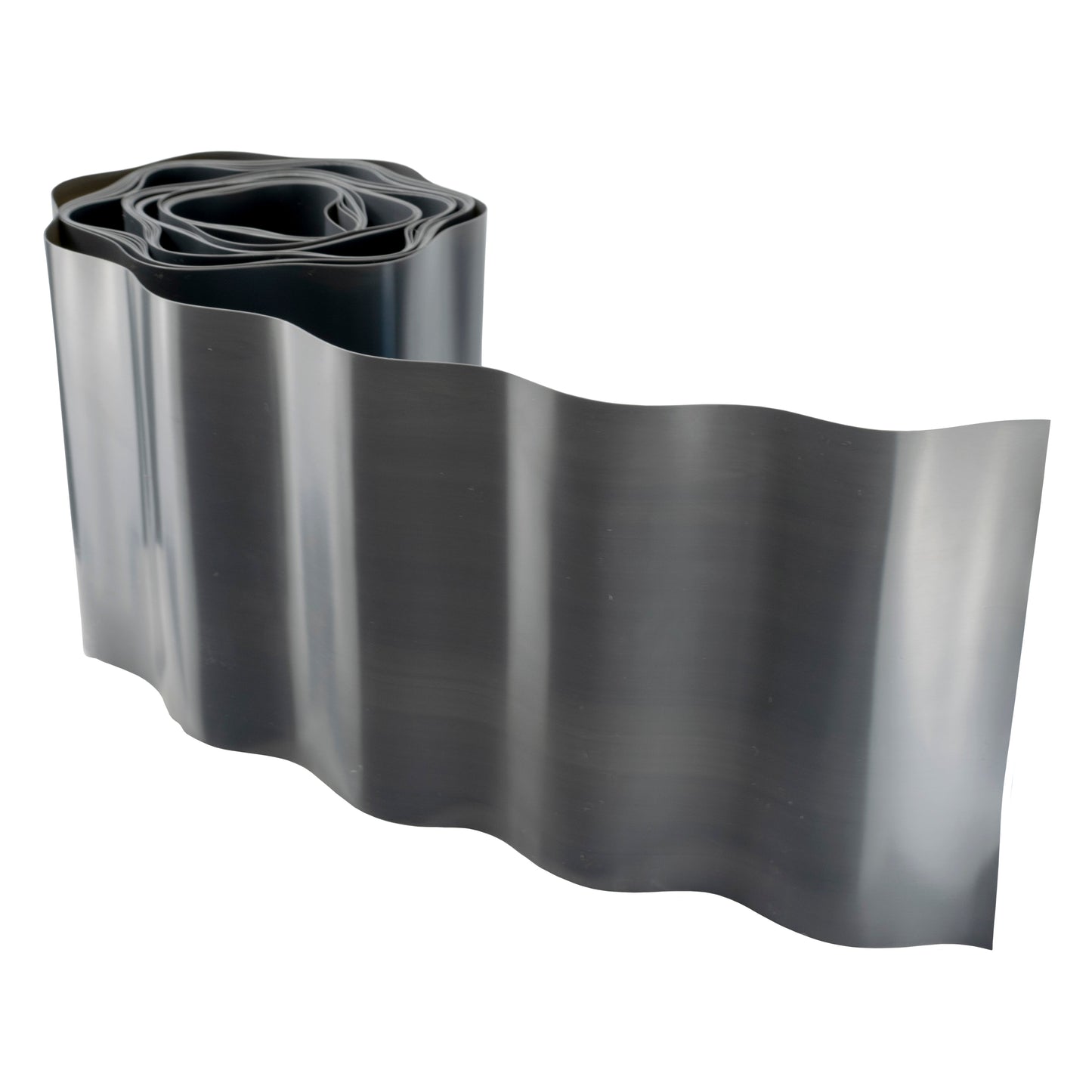 Dark Grey Crinkled Flexible Lawn Edging, 20cm Height