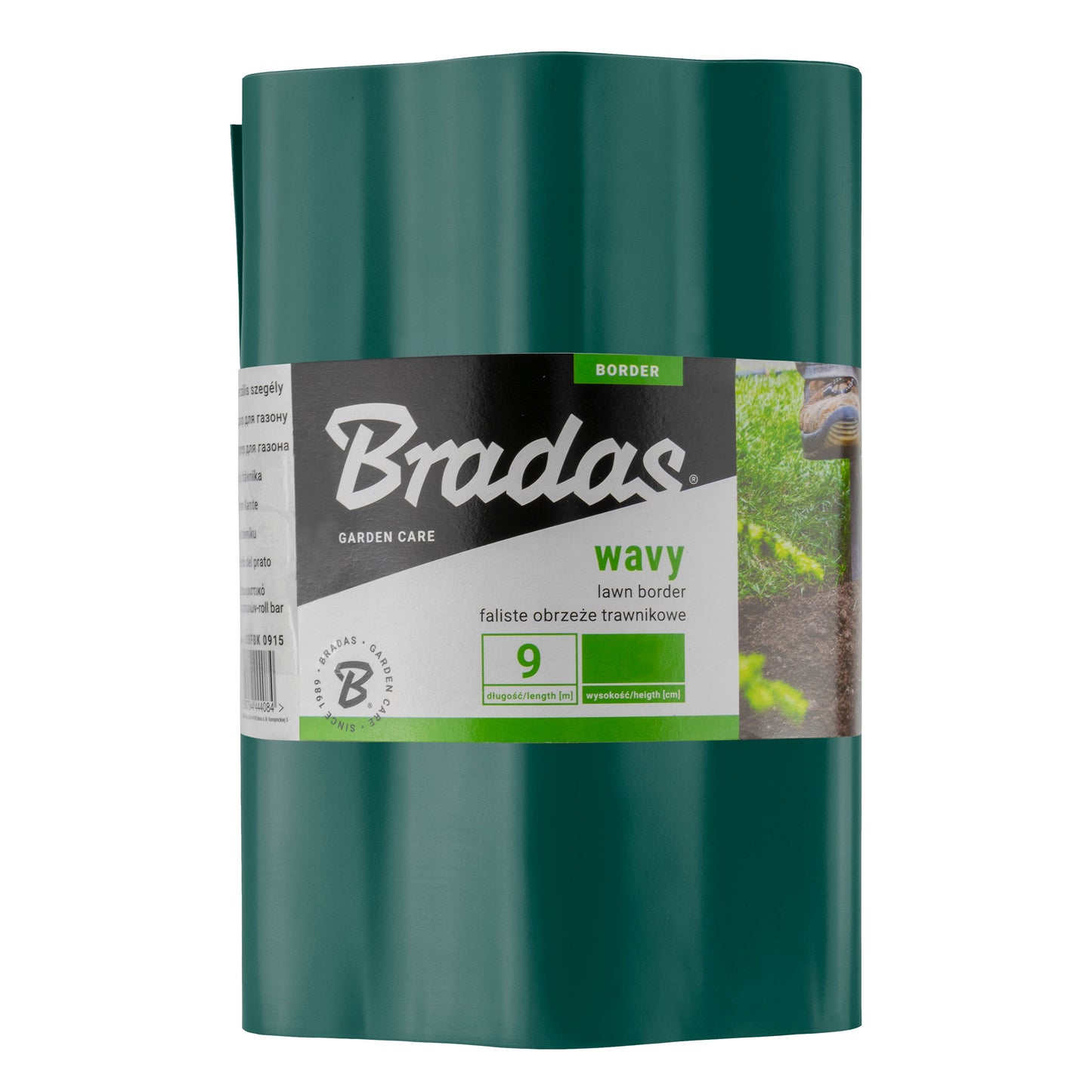 Green Crinkled Flexible Lawn Edging, 10cm Height