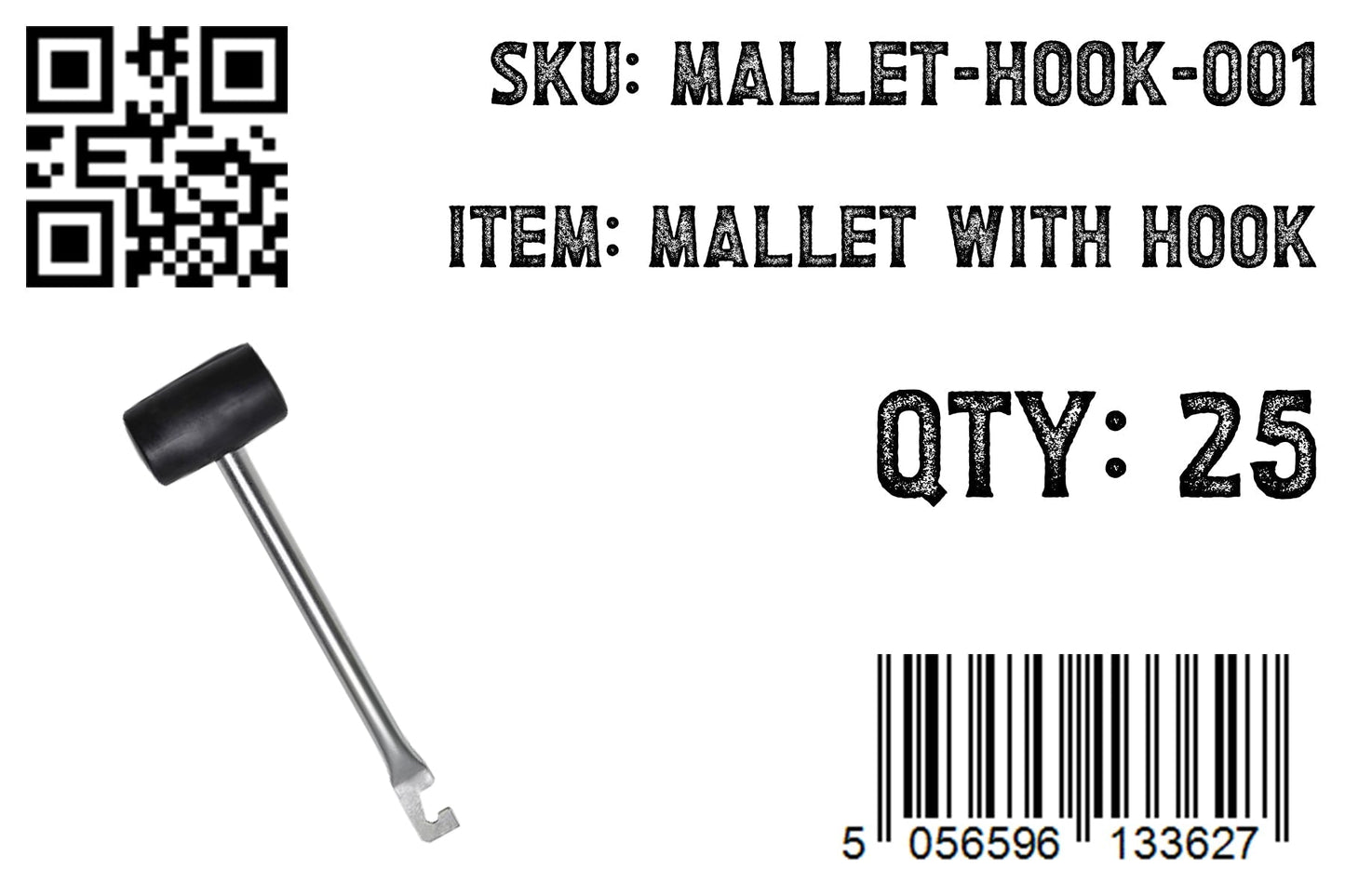 Rubber Mallet with Metal Handle & Hook