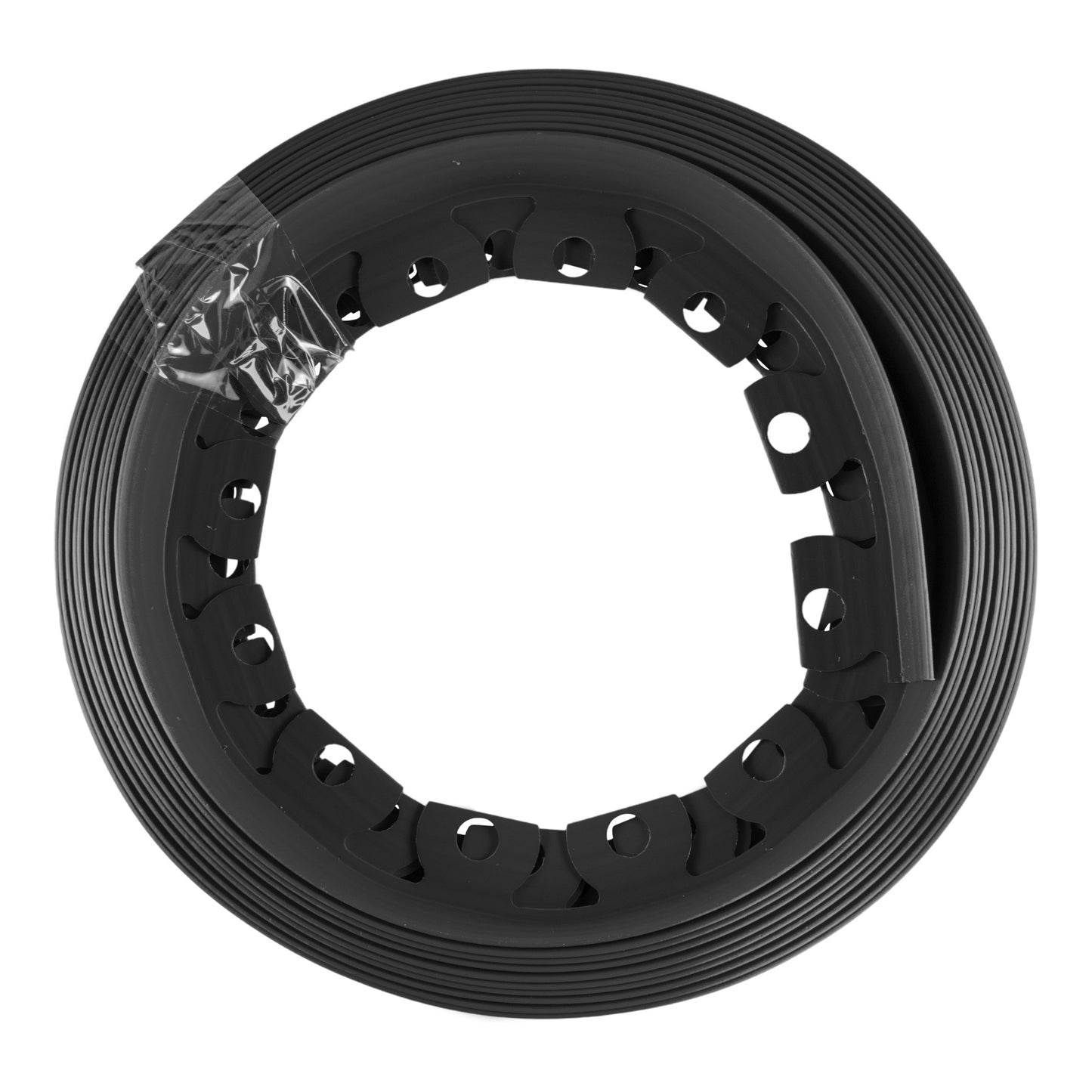 Black Curved Lawn Edging Set with Pegs, 60mm Height