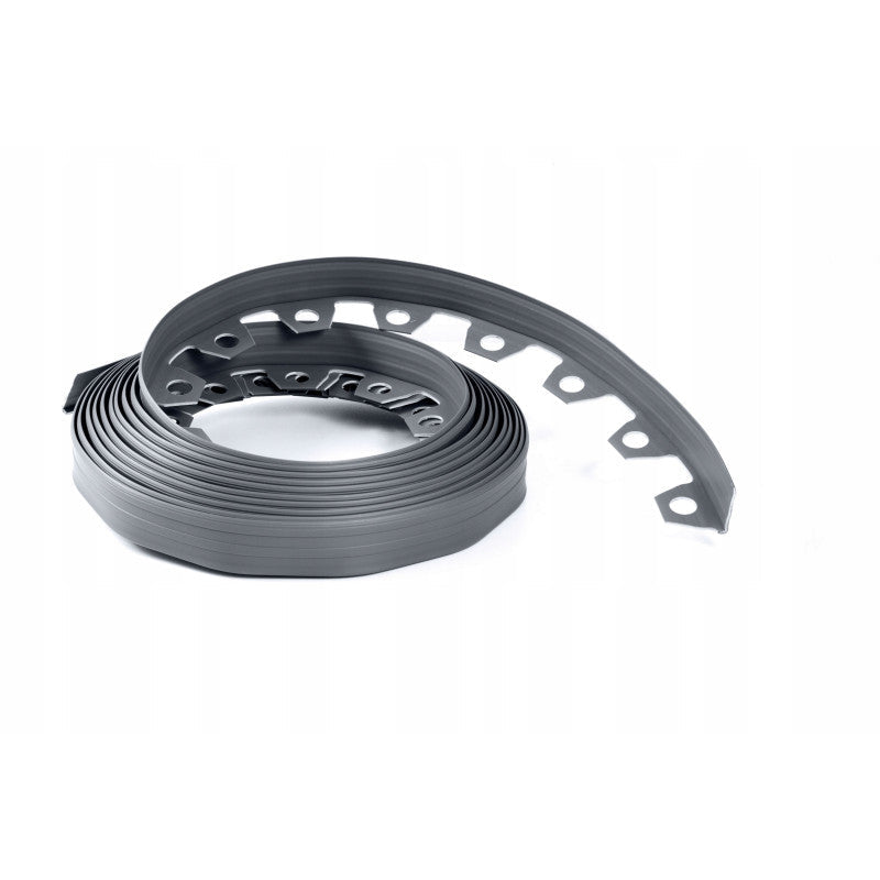Grey Curved Lawn Edging Set with Pegs, 40mm Height