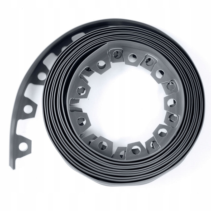 Grey Curved Lawn Edging Set with Pegs, 40mm Height