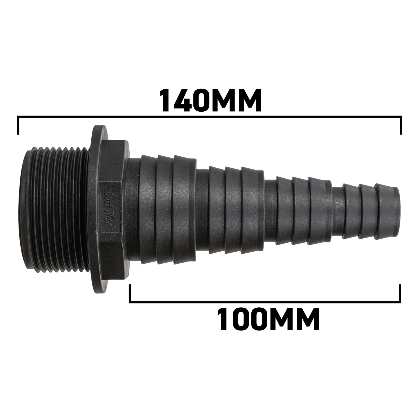 Stepped Barbed Connector for 20mm/ 25mm/ 32mm/ 40mm Hose, 1.5" BSPM