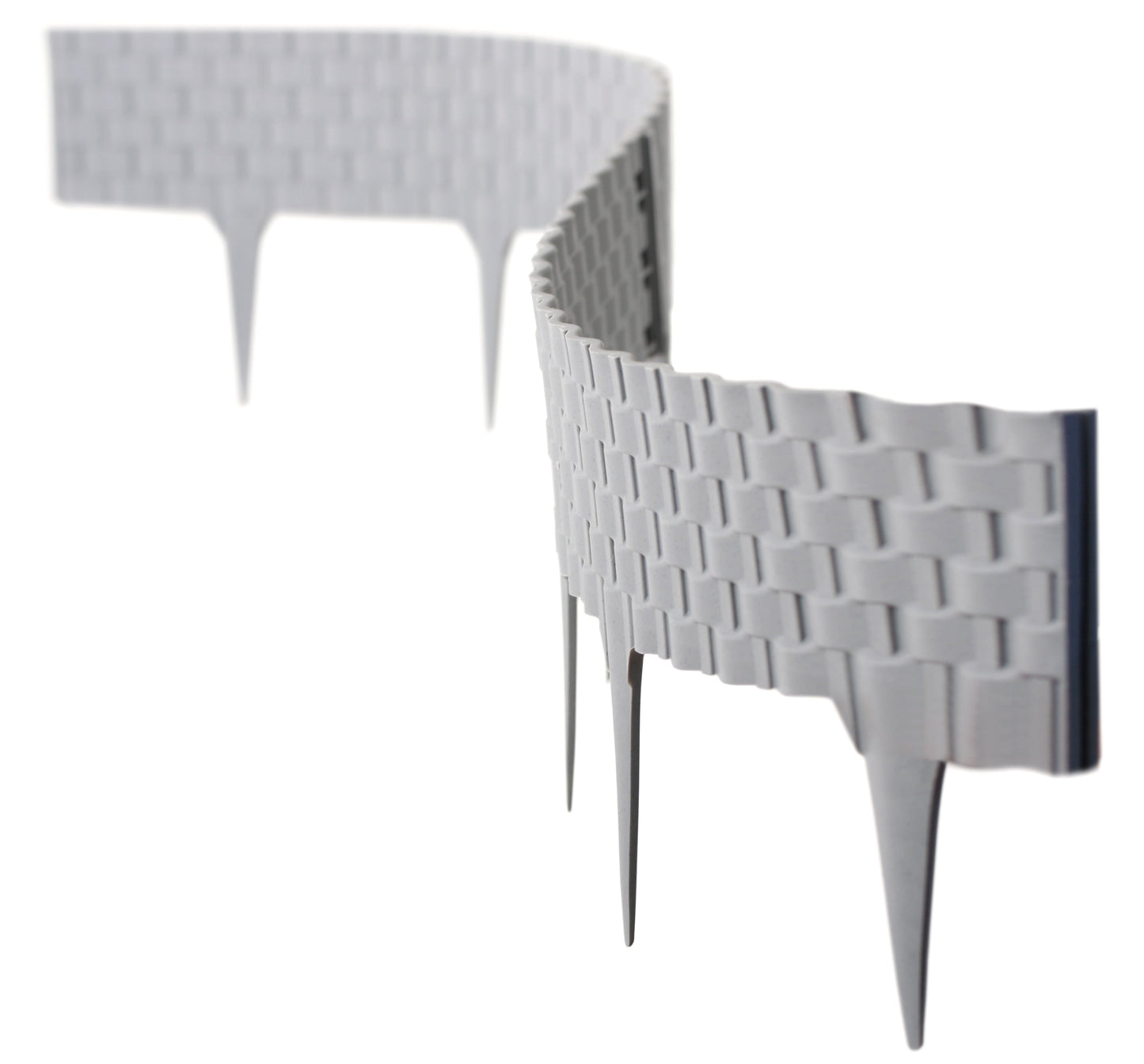 Grey Rattan Texture Palisade Lawn Edging, 2.4m