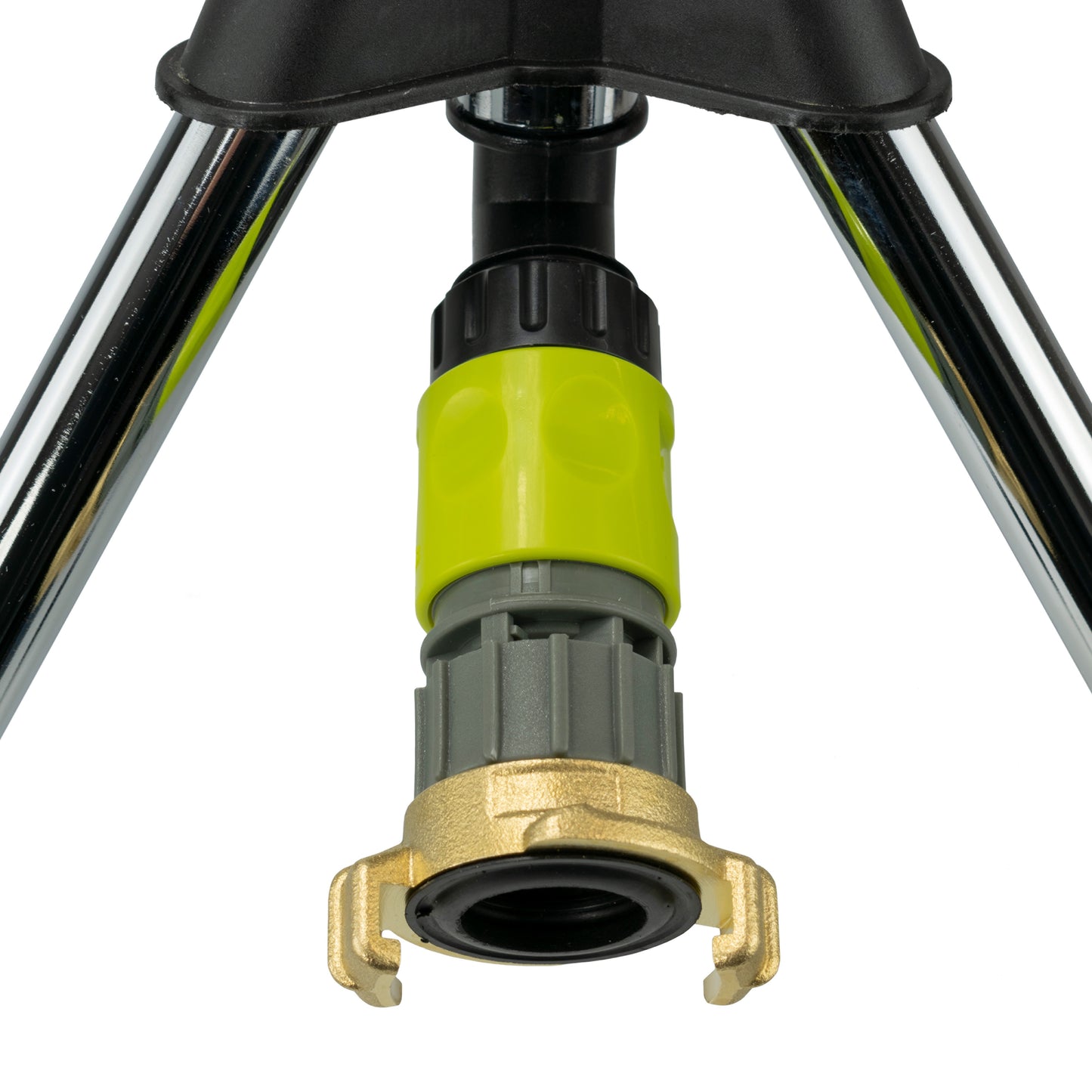 Metal Tripod with Rotating Sprinkler Head & Brass GEKA Connector, 450 m²