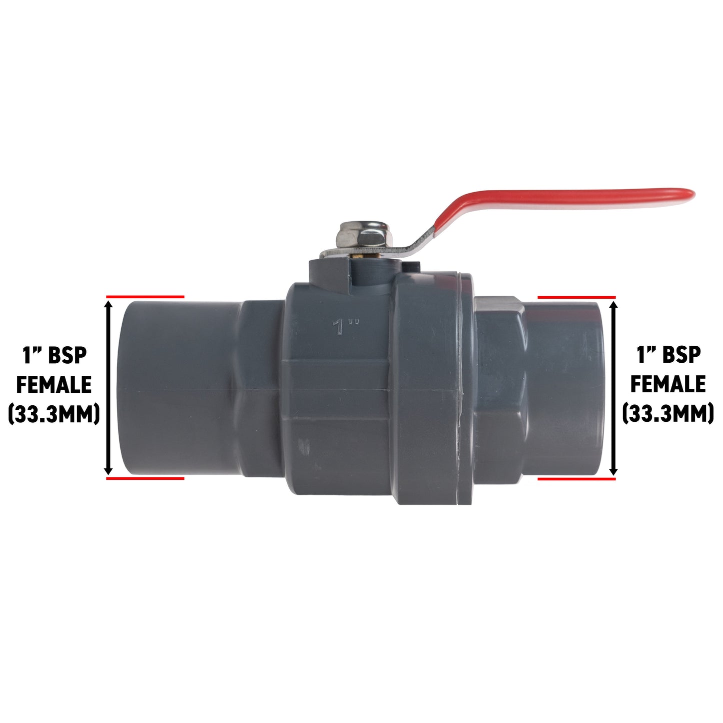 Stainless Steel Ball PP Valve & Barbed Outlet, 1"