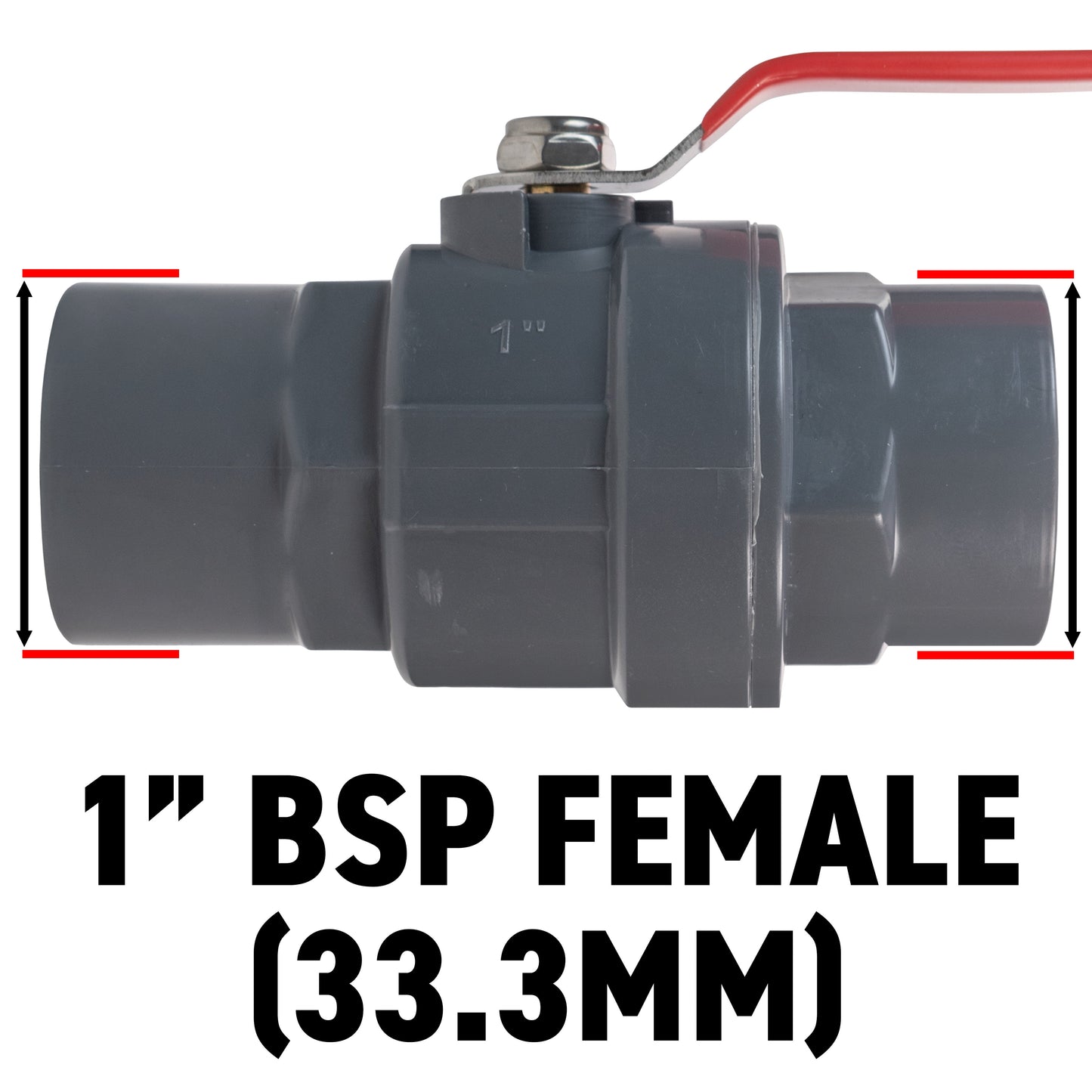 Stainless Steel Ball PP Valve & Barbed Outlet, 1"