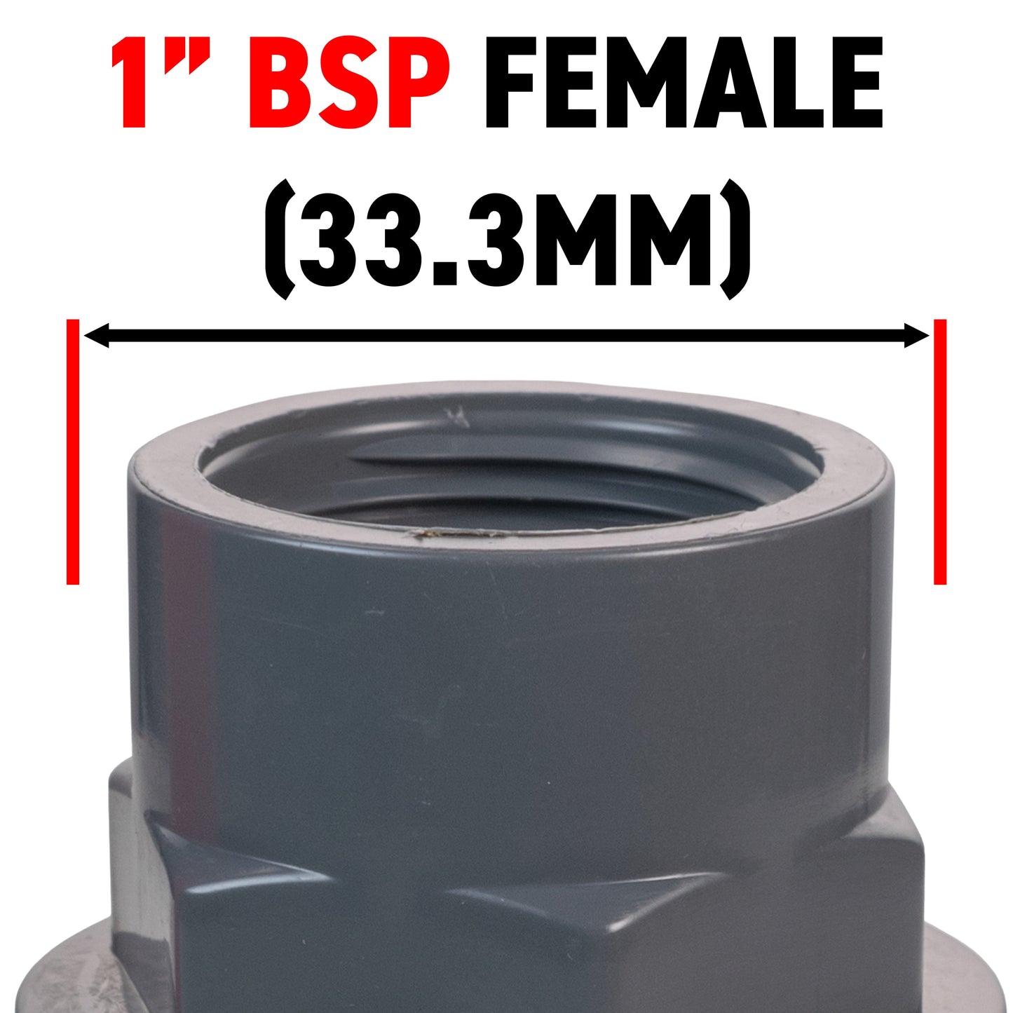 Stainless Steel Ball PP Valve & Barbed Outlet, 1"