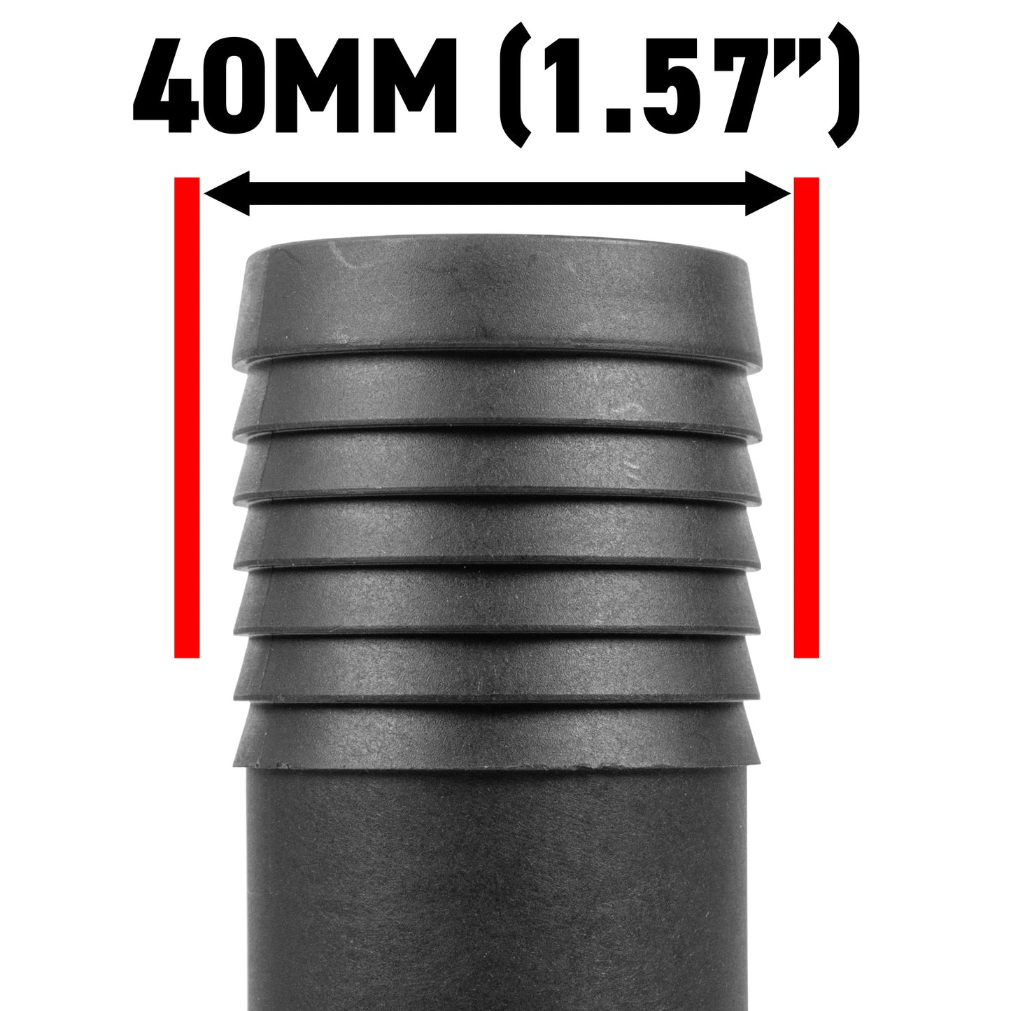 Stainless Steel Ball PP Valve & Barbed Outlet, 1.5"
