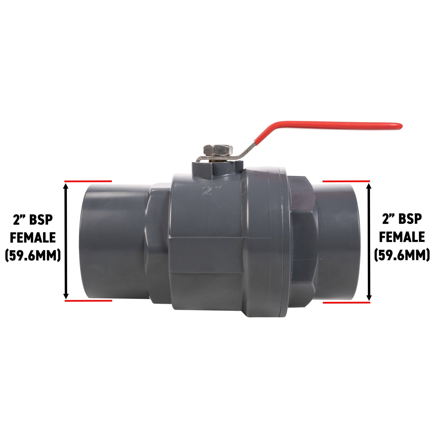 Stainless Steel Ball PP Valve & Barbed Outlet, 2"