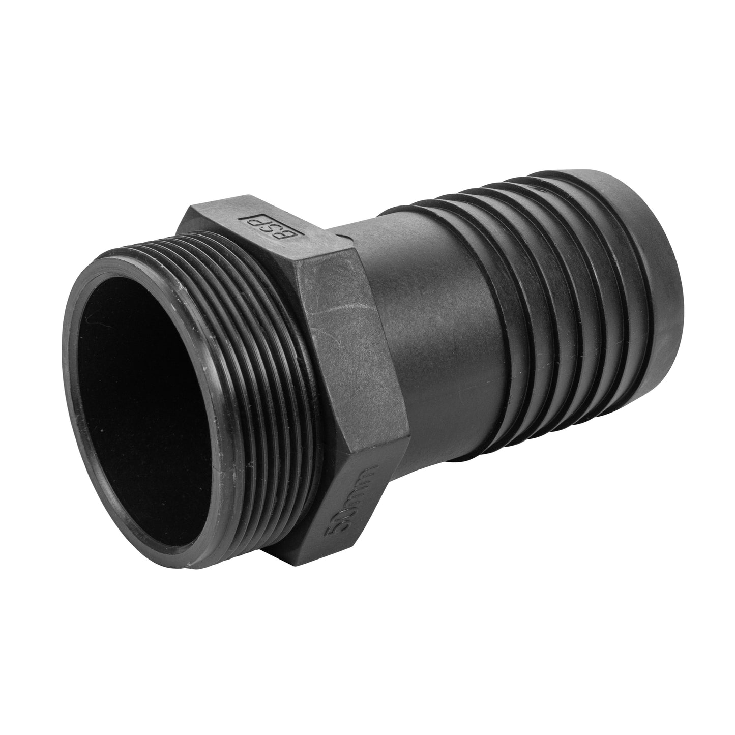 Stainless Steel Ball PP Valve & Barbed Outlet, 2"