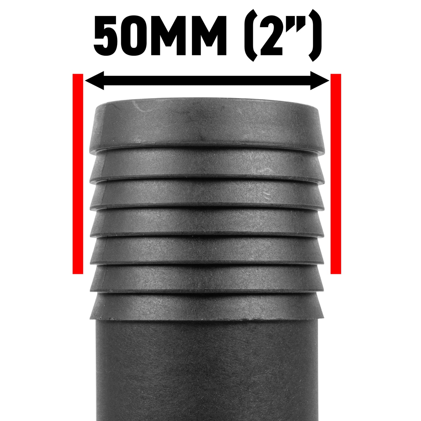 Stainless Steel Ball PP Valve & Barbed Outlet, 2"