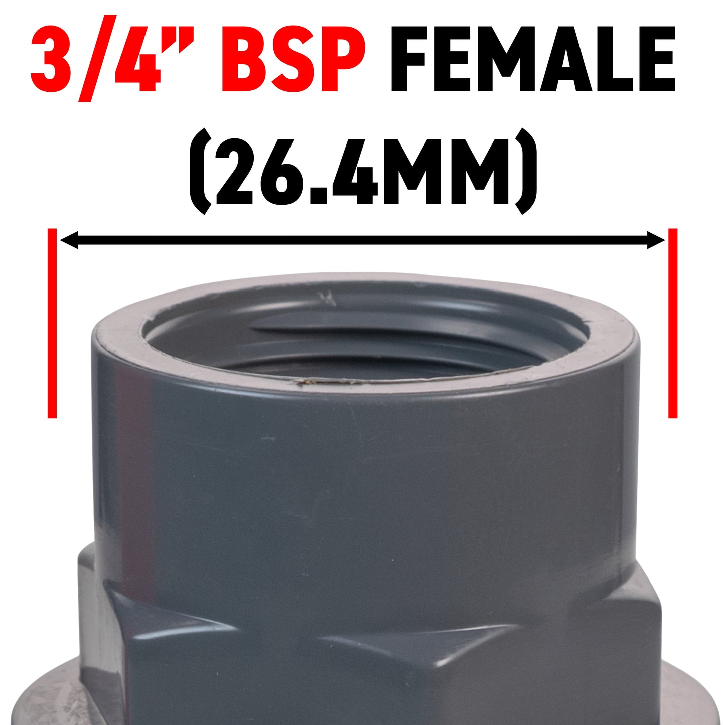 Polypropylene Lever Valve with Stainless Steel Ball, 3/4"