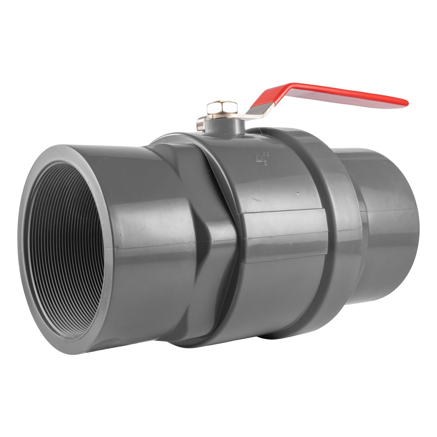 Stainless Steel Ball PP Valve & Barbed Outlet, 4"