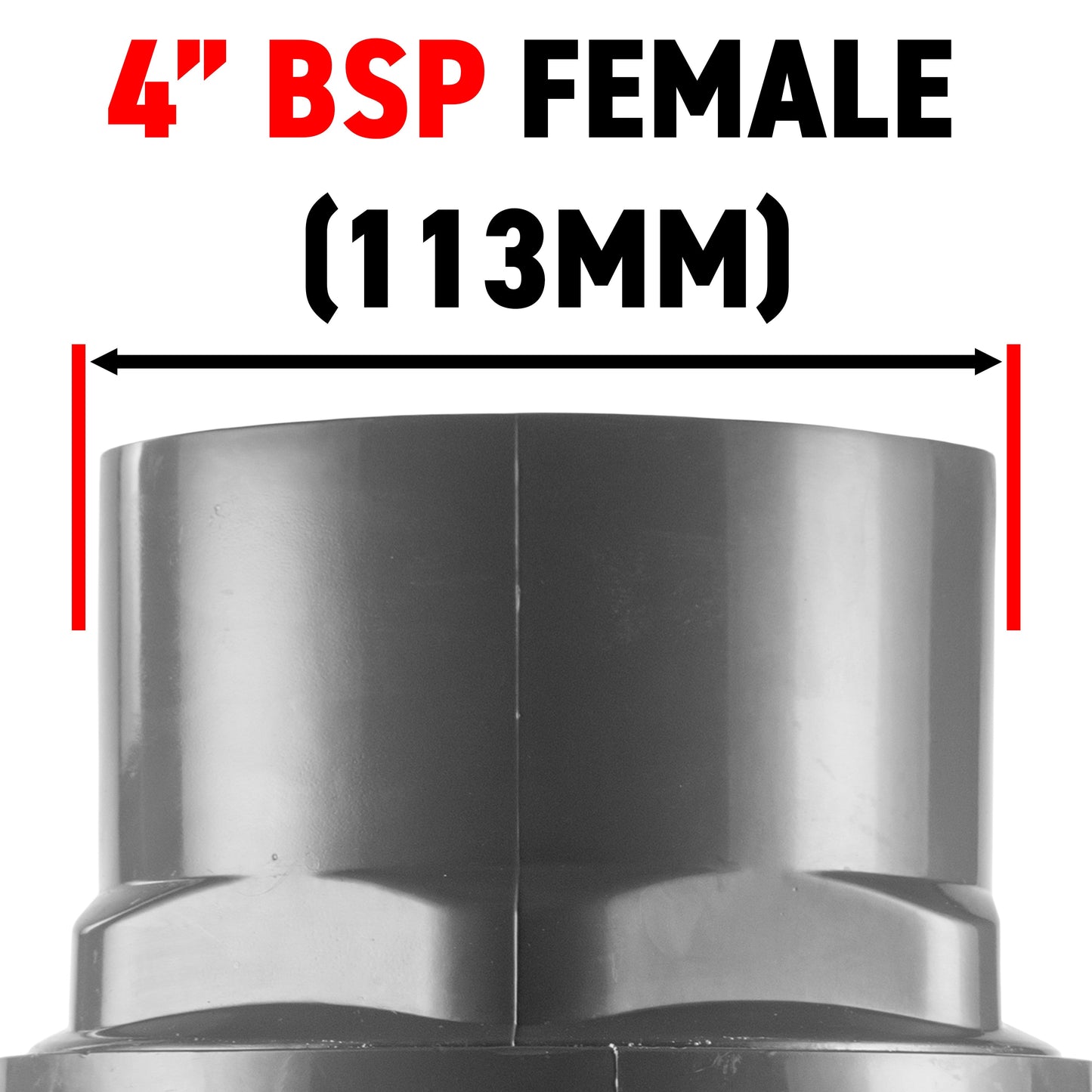 Stainless Steel Ball PP Valve & Barbed Outlet, 4"