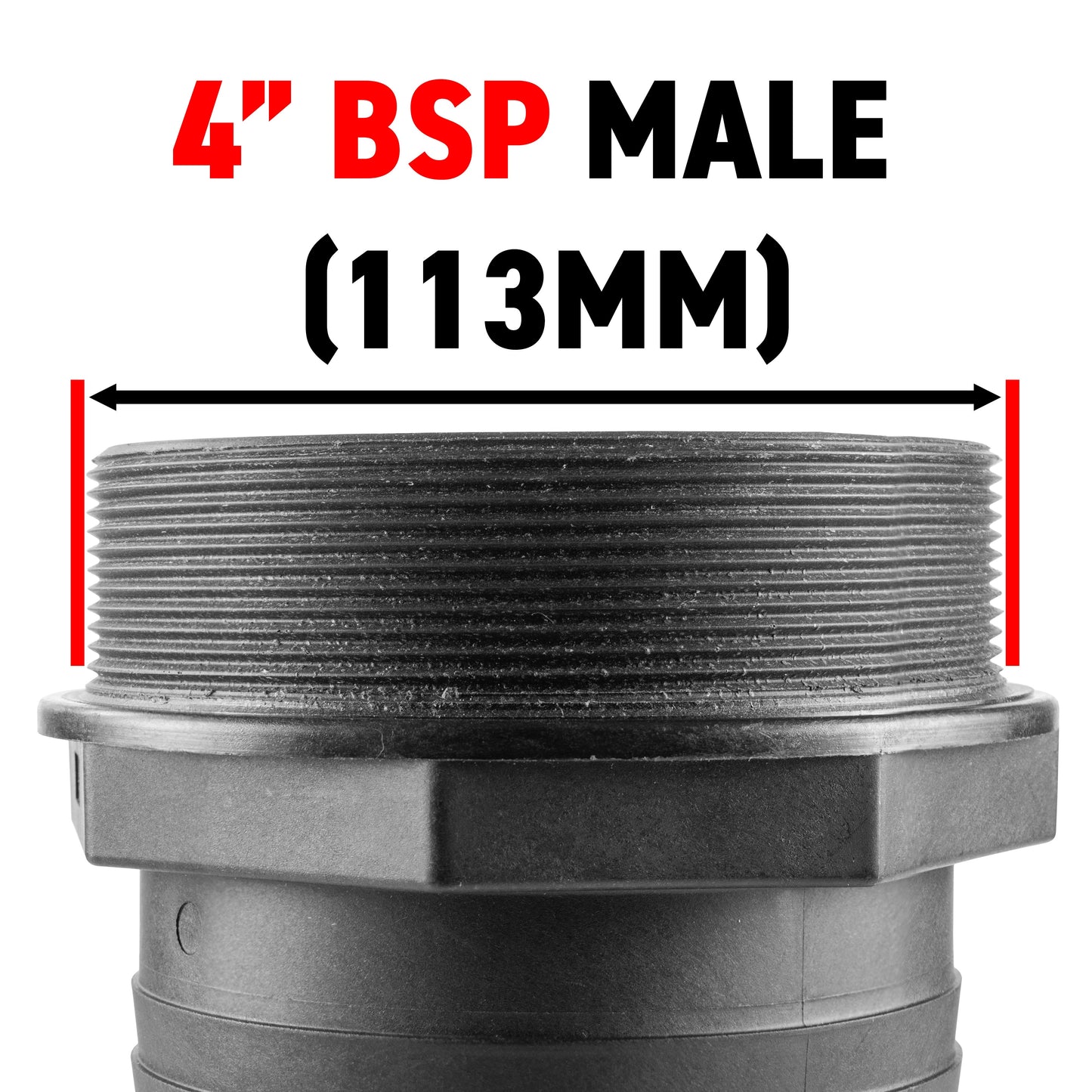 Stainless Steel Ball PP Valve & Barbed Outlet, 4"