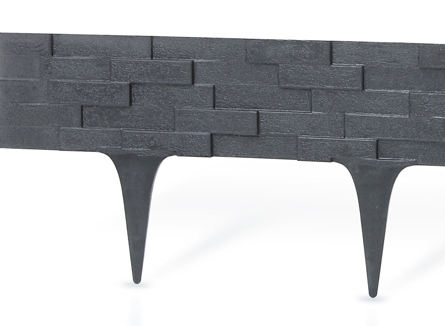 Grey Slate Texture Palisade Lawn Edging, 2.38m