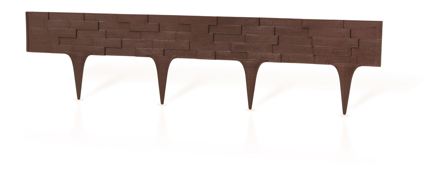 Brown Slate Texture Palisade Lawn Edging, 2.38m