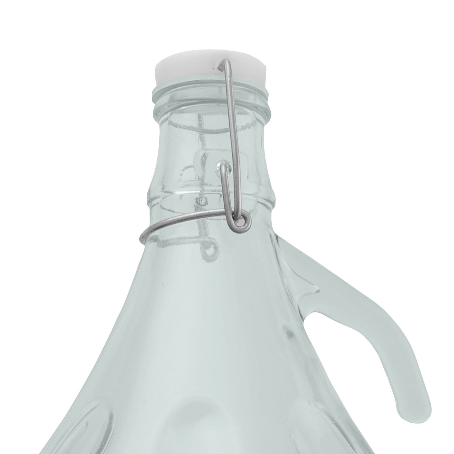 5L Clear Glass Demijohn Bottle with Swing-top Cap & Yellow Basket