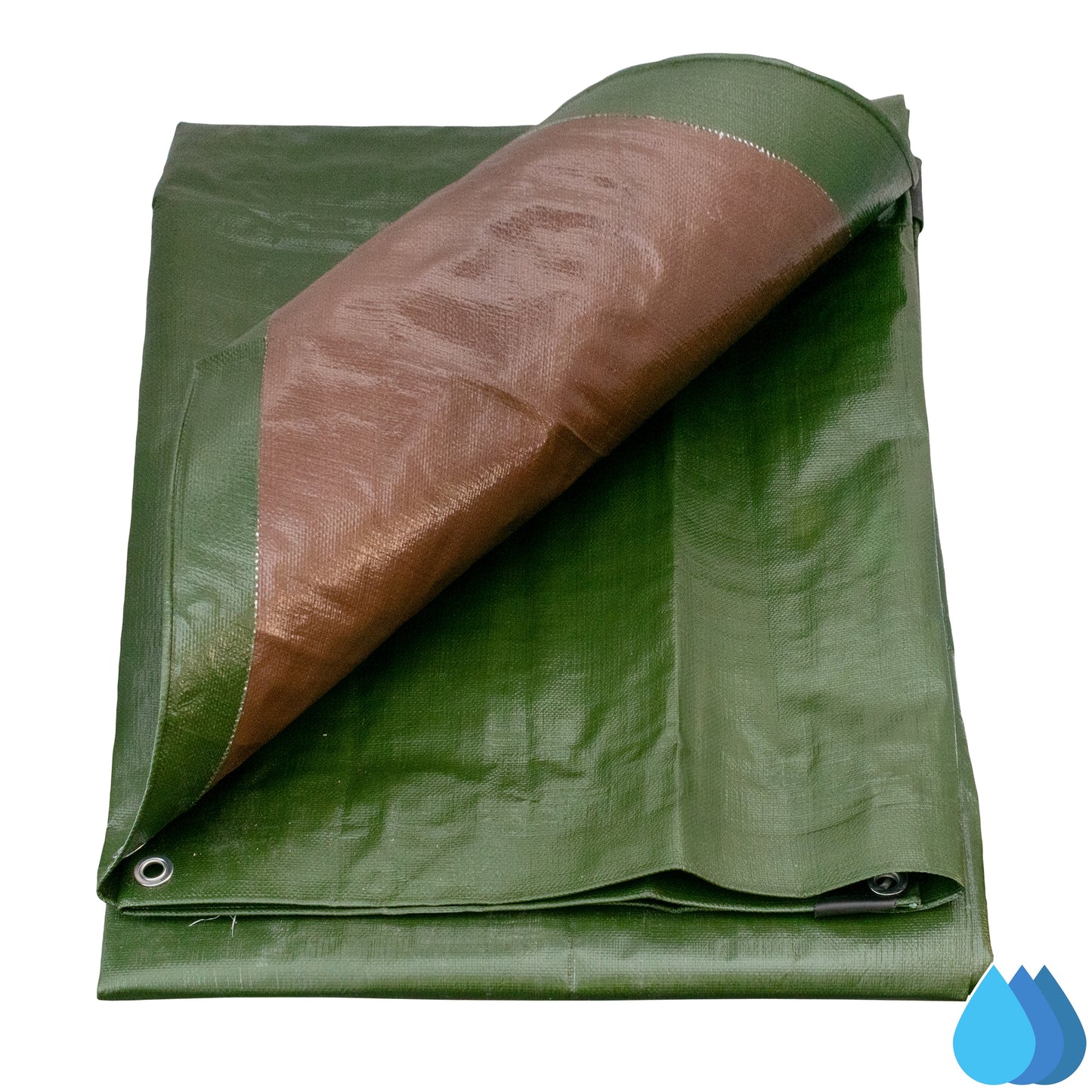 10m x 12m Green & Brown Tarpaulins, L-Grade 220 GSM