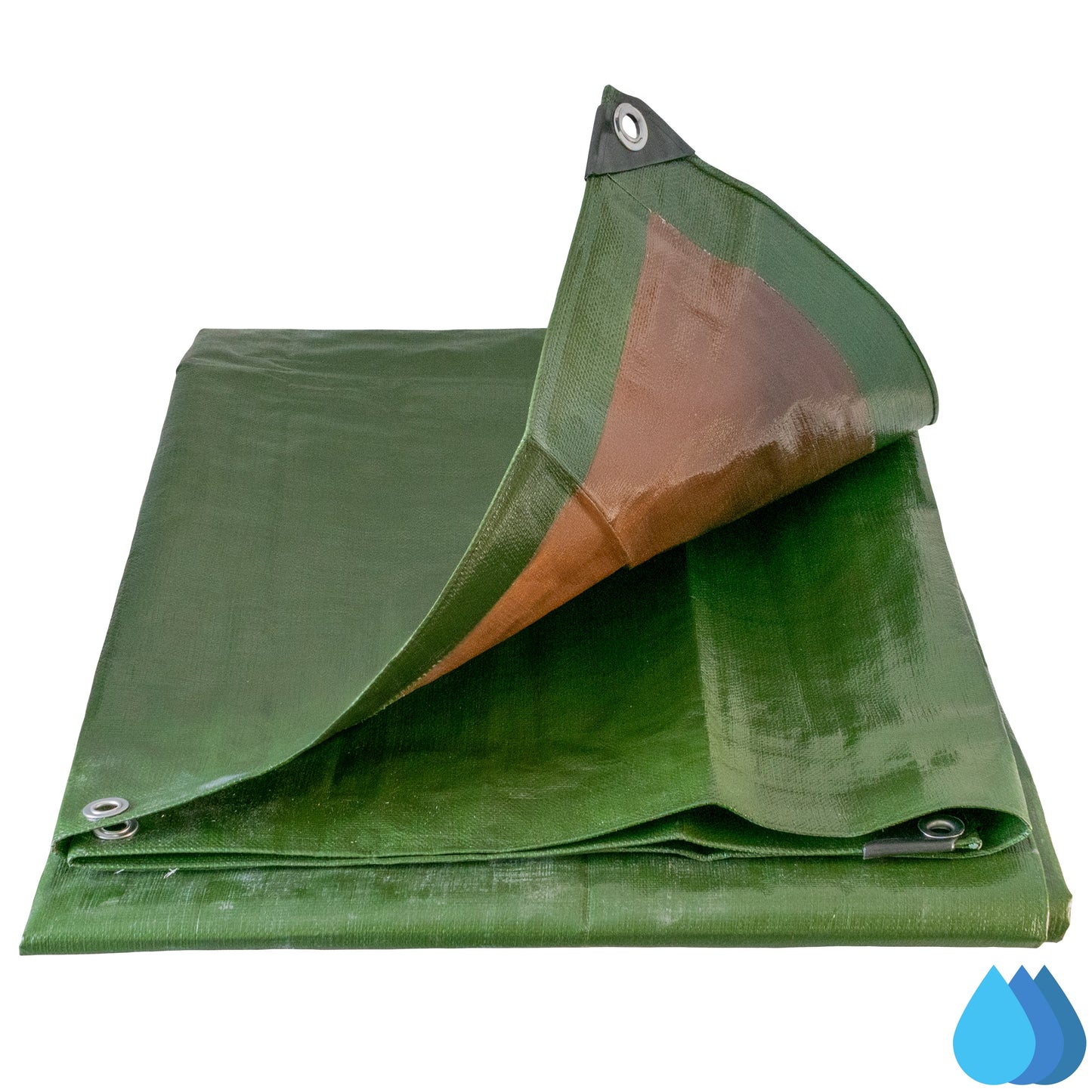 10m x 12m Green & Brown Tarpaulins, L-Grade 220 GSM