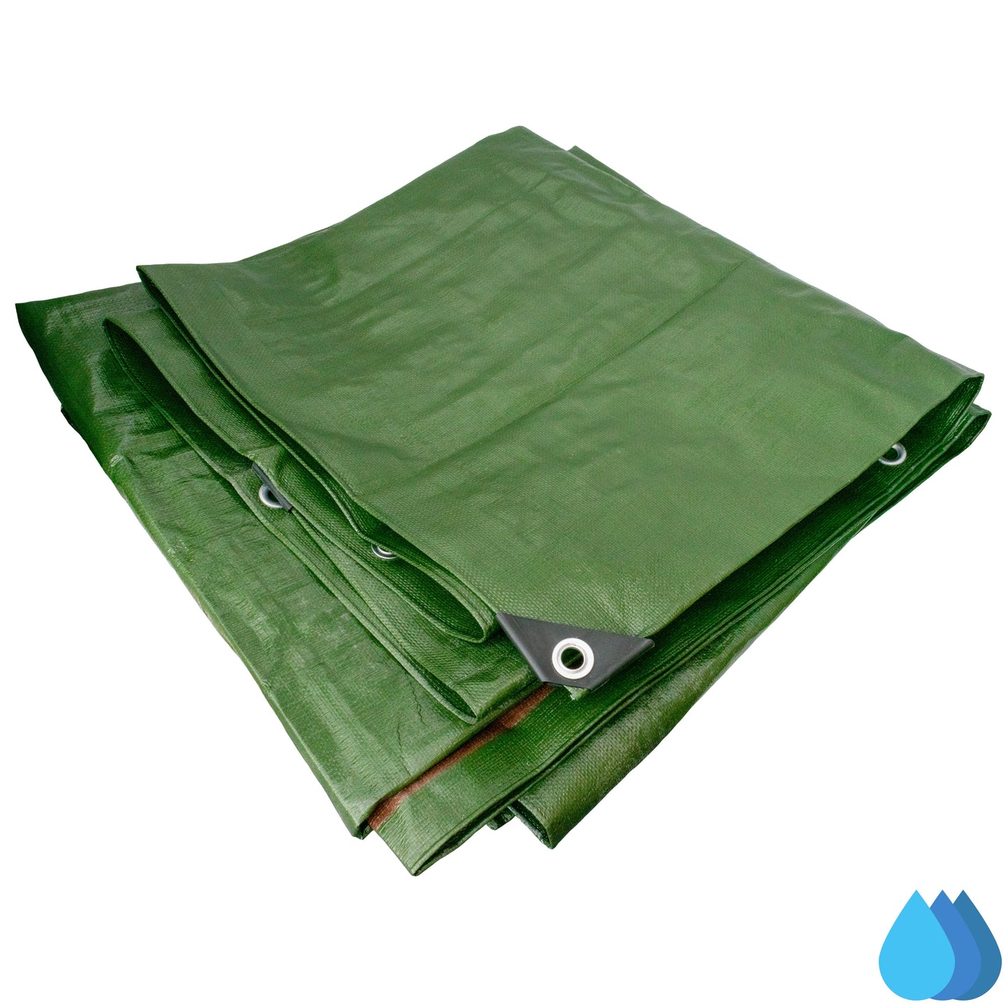 10m x 12m Green & Brown Tarpaulins, L-Grade 220 GSM