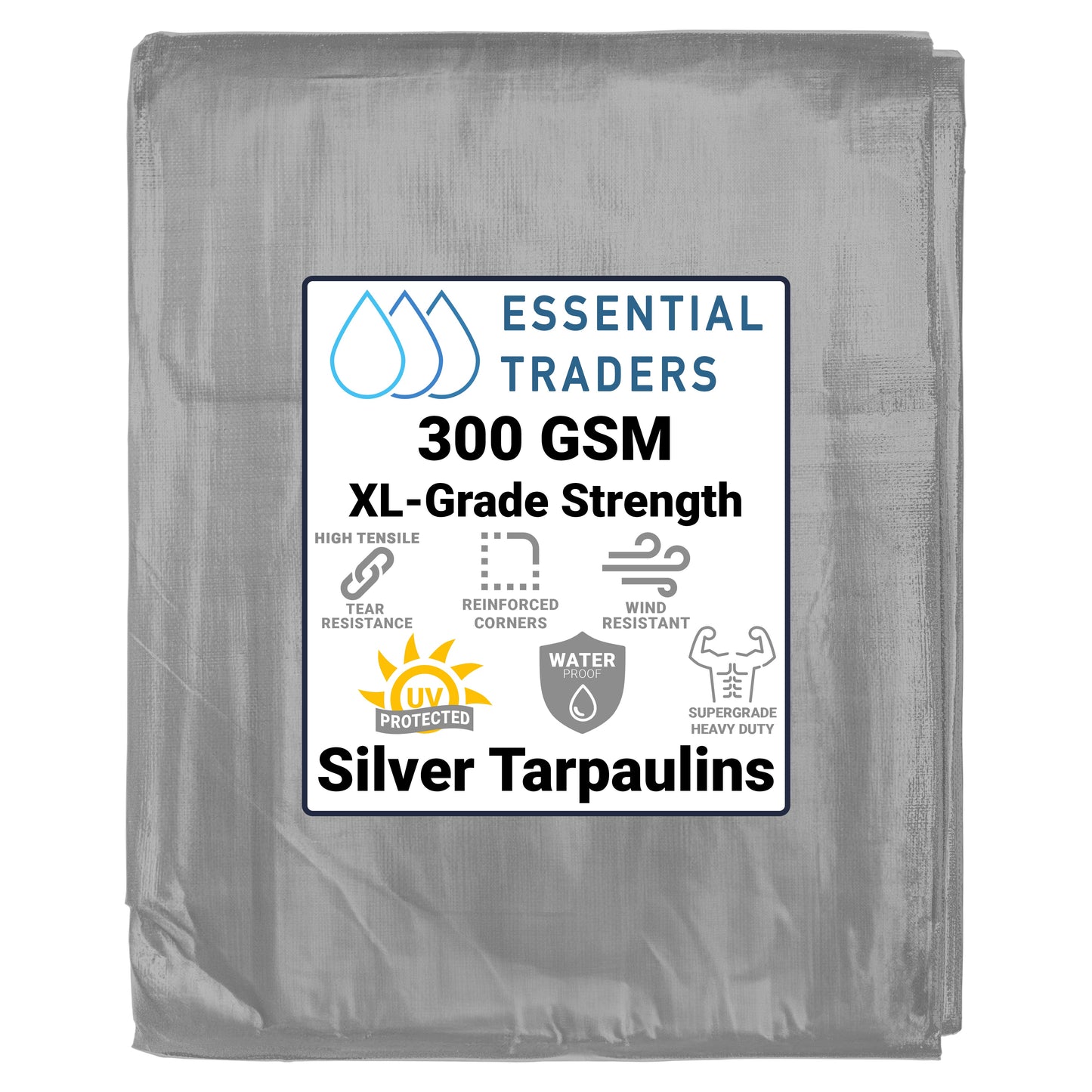 300gsm Supergrade Silver & Black Tarpaulins