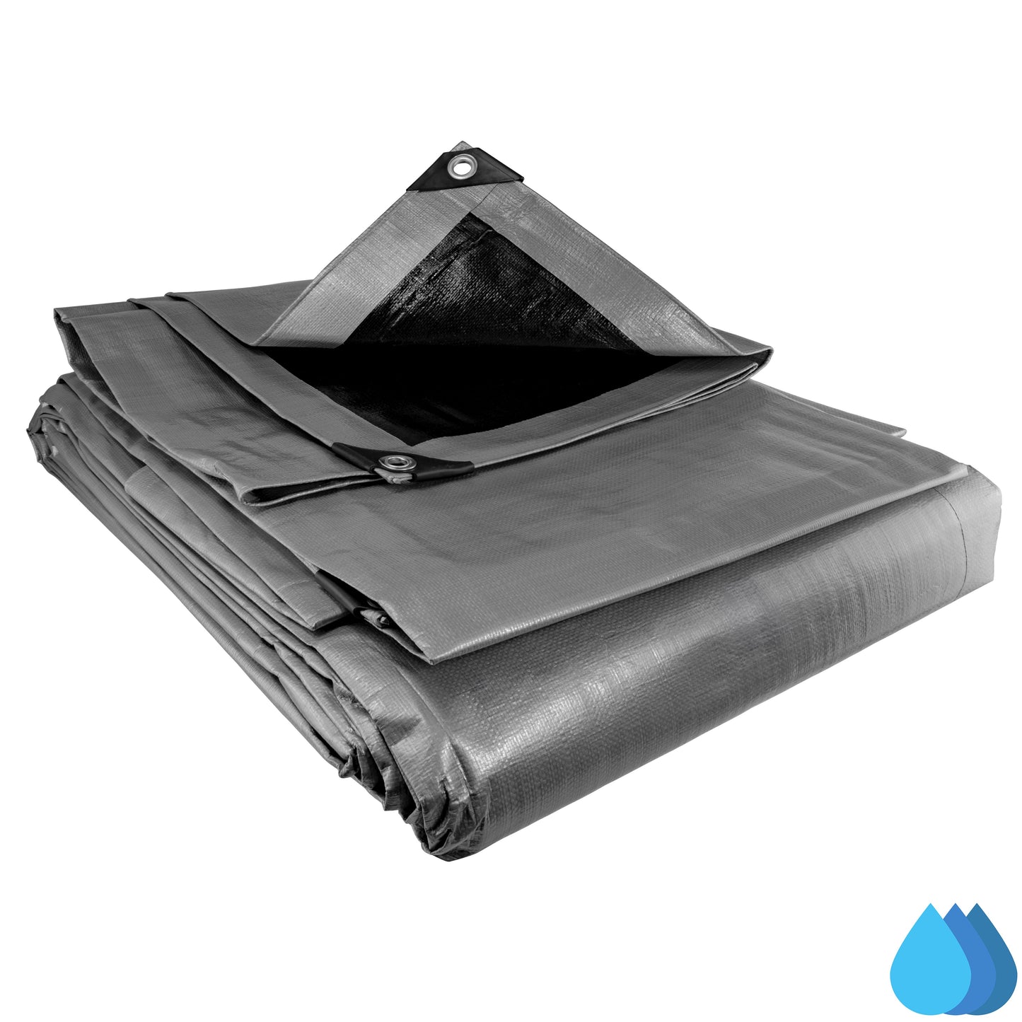 5m x 6m Silver & Black 300gsm Supergrade Tarpaulin