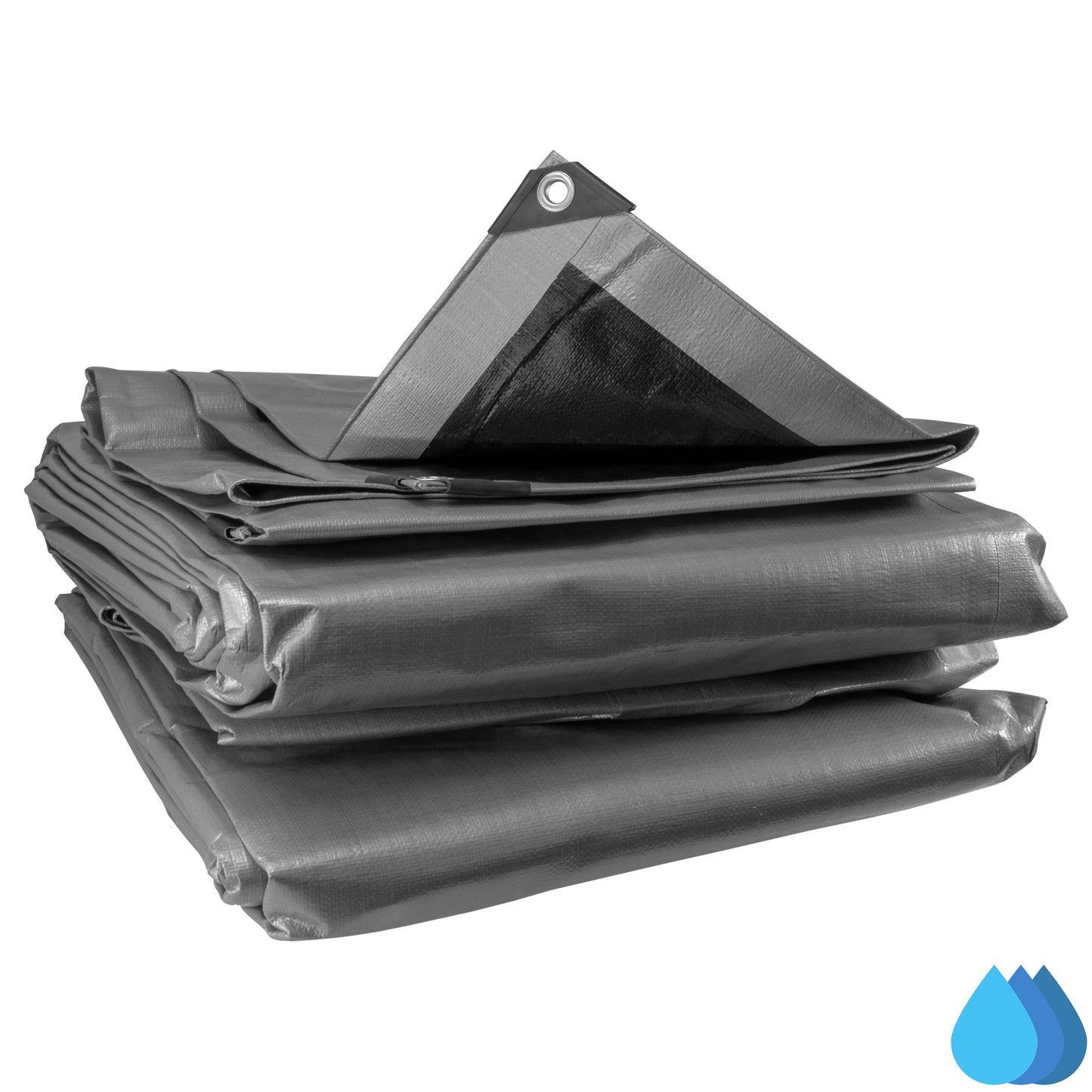 5m x 6m Silver & Black 300gsm Supergrade Tarpaulin