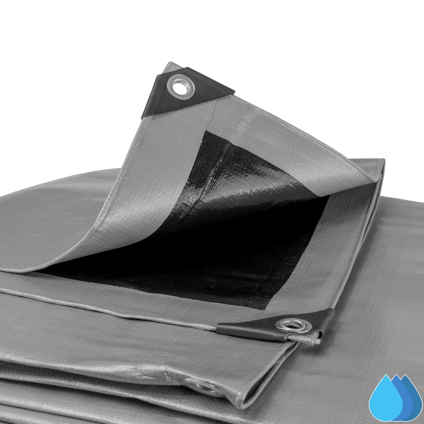5m x 6m Silver & Black 300gsm Supergrade Tarpaulin