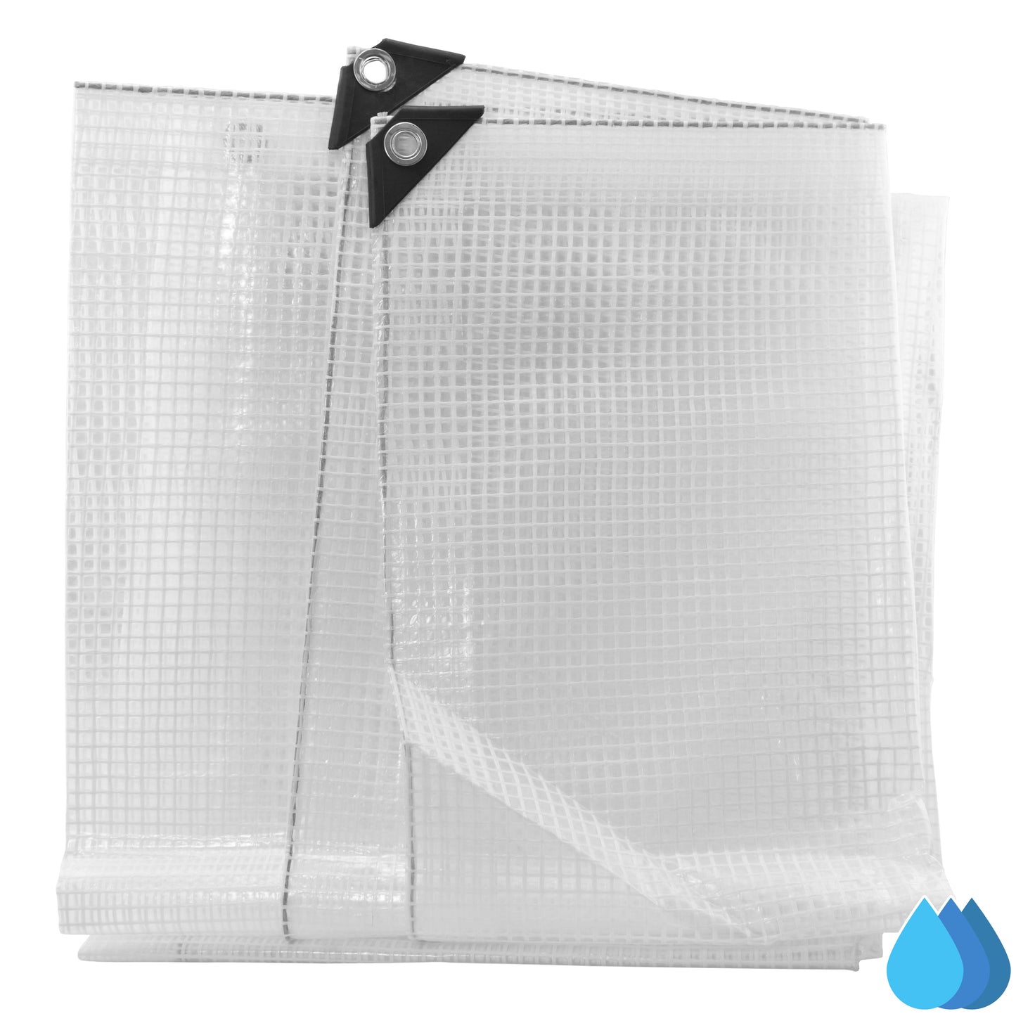 0.65m x 0.65m Clear Monotex 350gsm Supergrade Tarpaulin