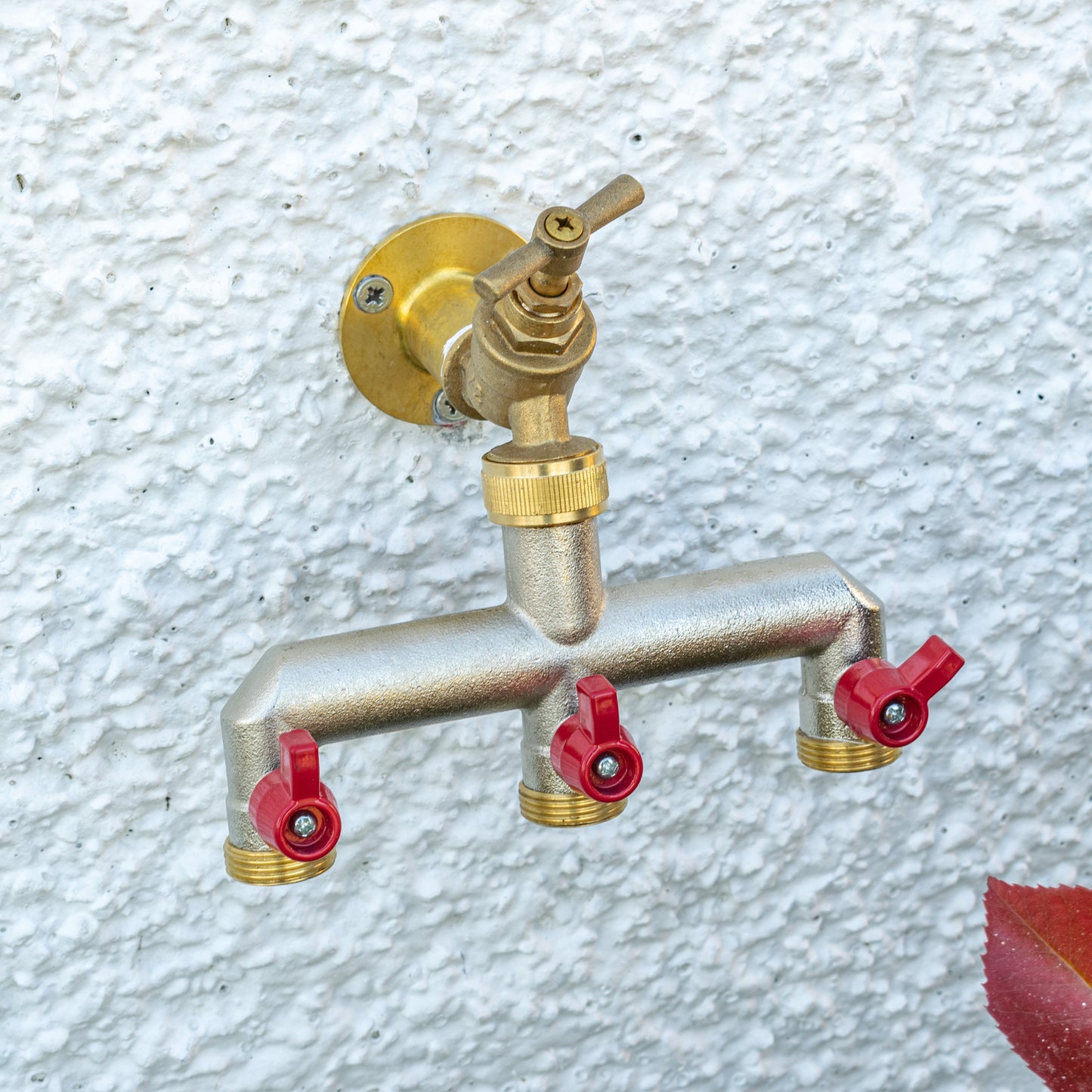 3-Way Tap Splitter with Valves - 3/4" BSPM, Brass