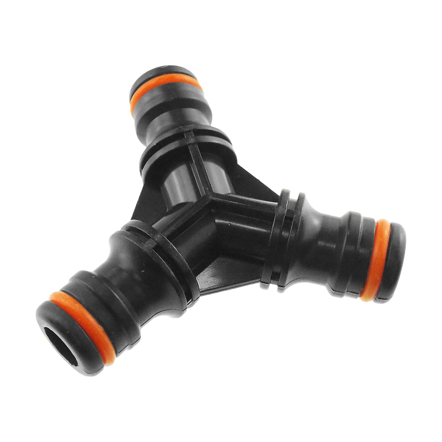 Three Way Male Quick Connector, Black