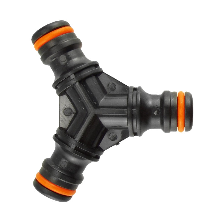 Three Way Male Quick Connector, Black