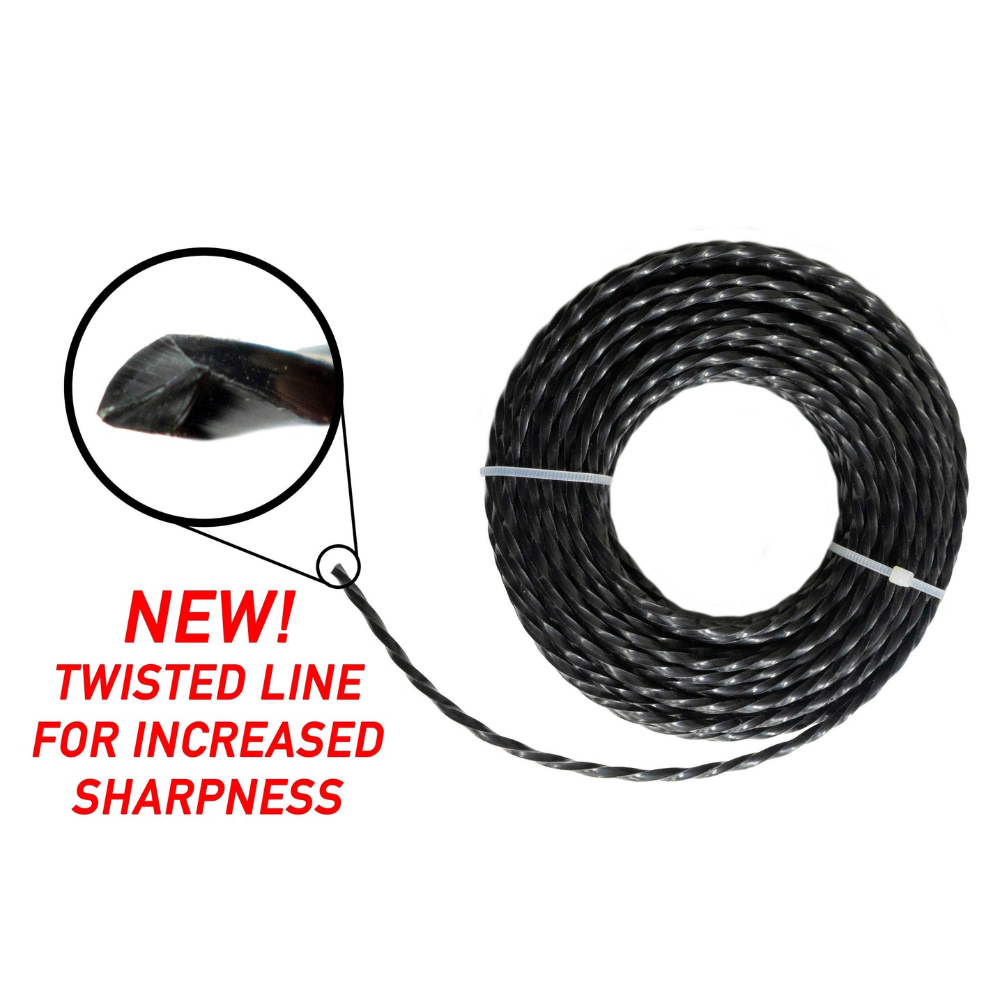 15m Twisted Black Trimmer Line, 3mm