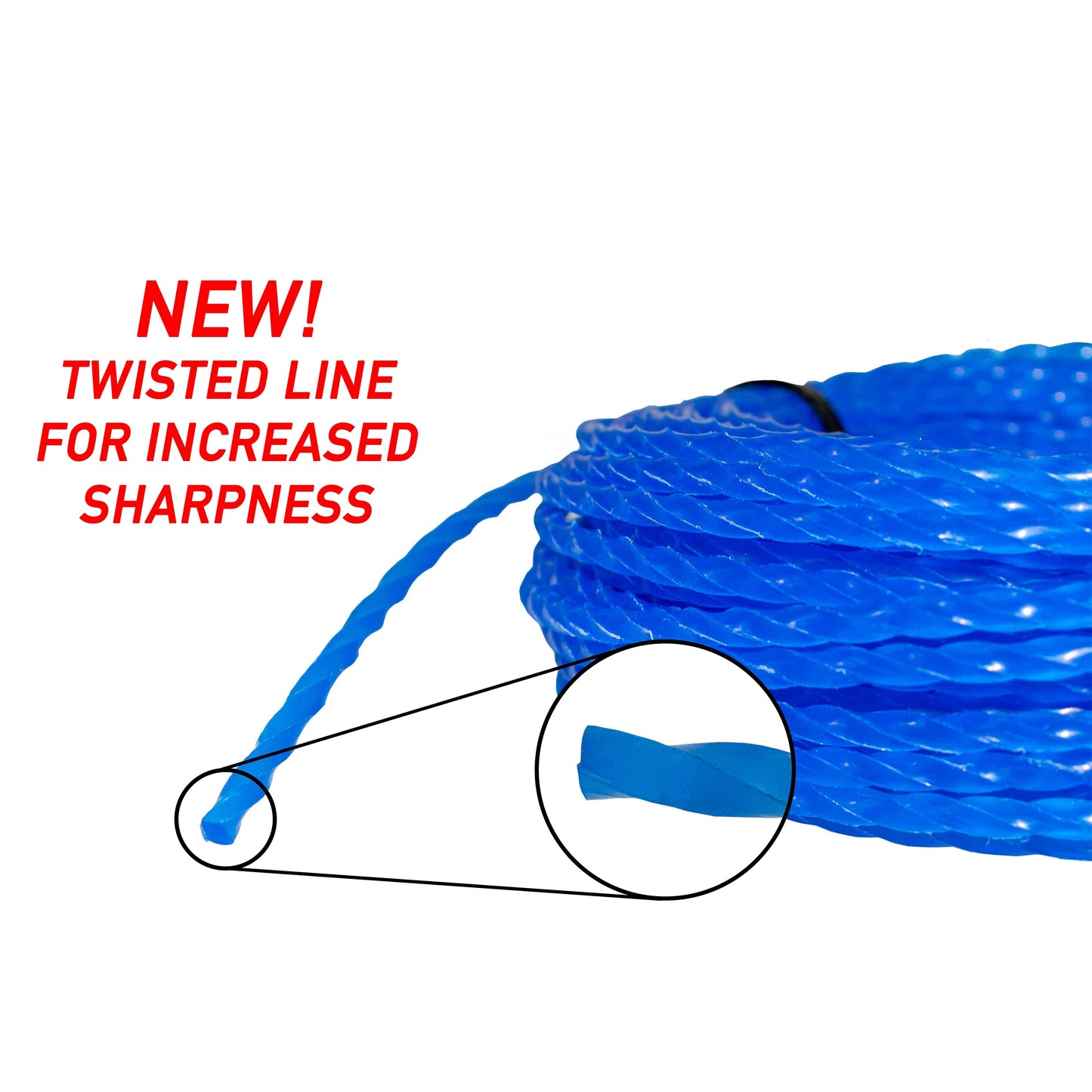 15m Twisted Blue Trimmer Line, 2mm