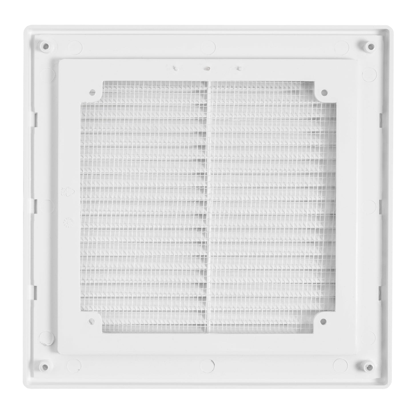 White Louvre Vent with Fly Screen, 150mm x 150mm
