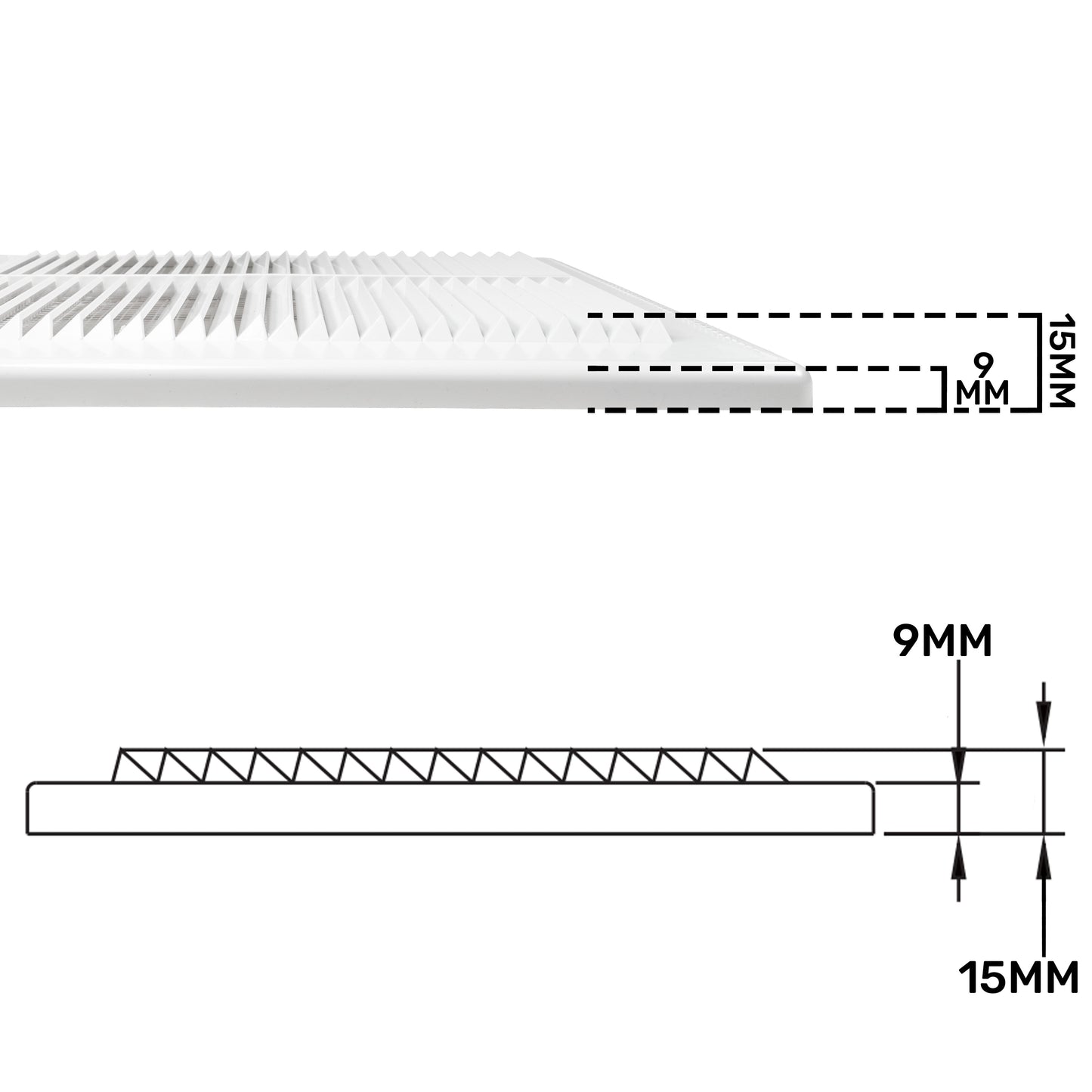 White Louvre Vent with Fly Screen, 150mm x 150mm