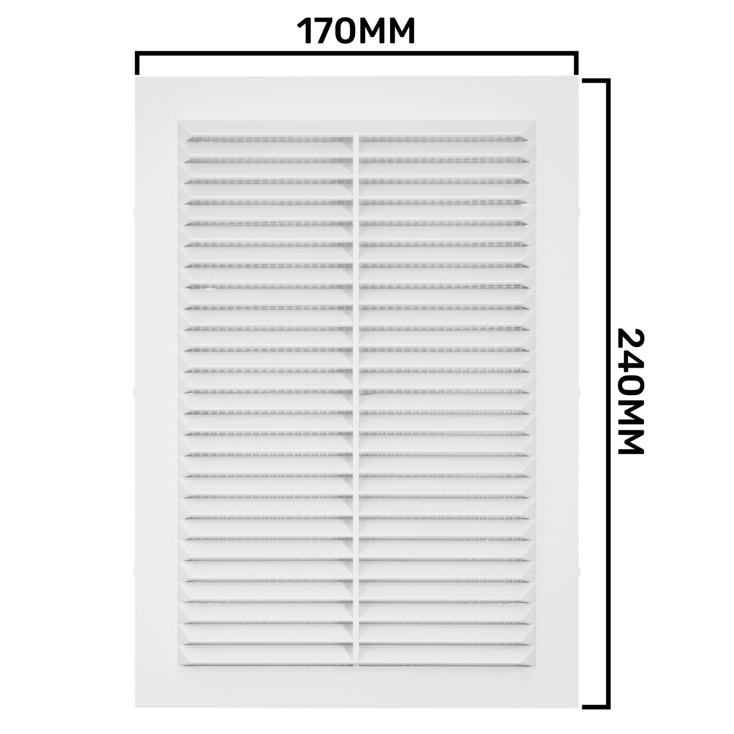 White Louvre Vent with Fly Screen, 170mm x 240mm