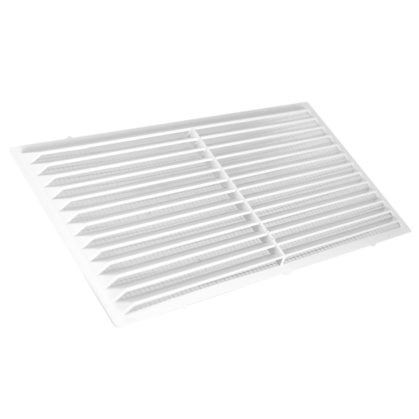 White Louvre Vent with Fly Screen, 120mm x 220mm