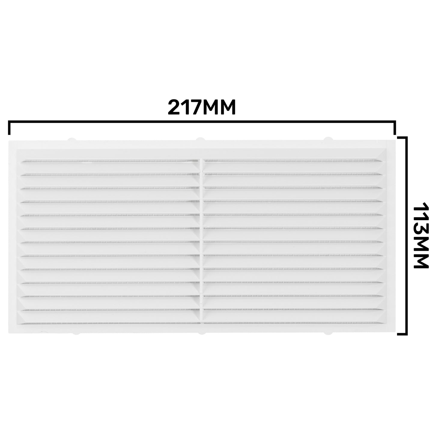 White Louvre Vent with Fly Screen, 120mm x 220mm