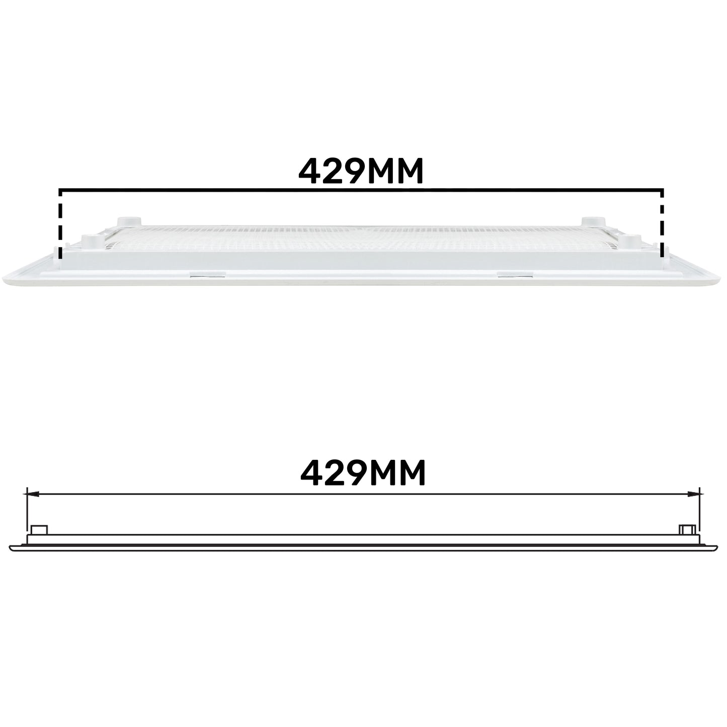 White Louvre Vent with Fly Screen, 110mm x 430mm