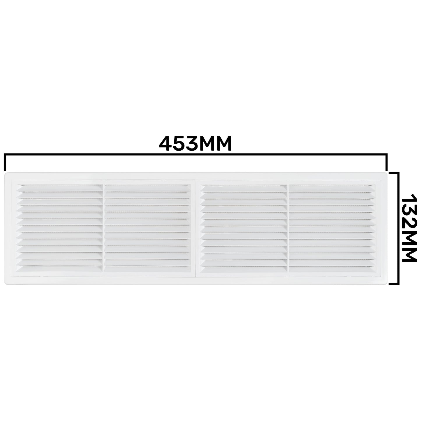 White Louvre Vent with Fly Screen, 110mm x 430mm