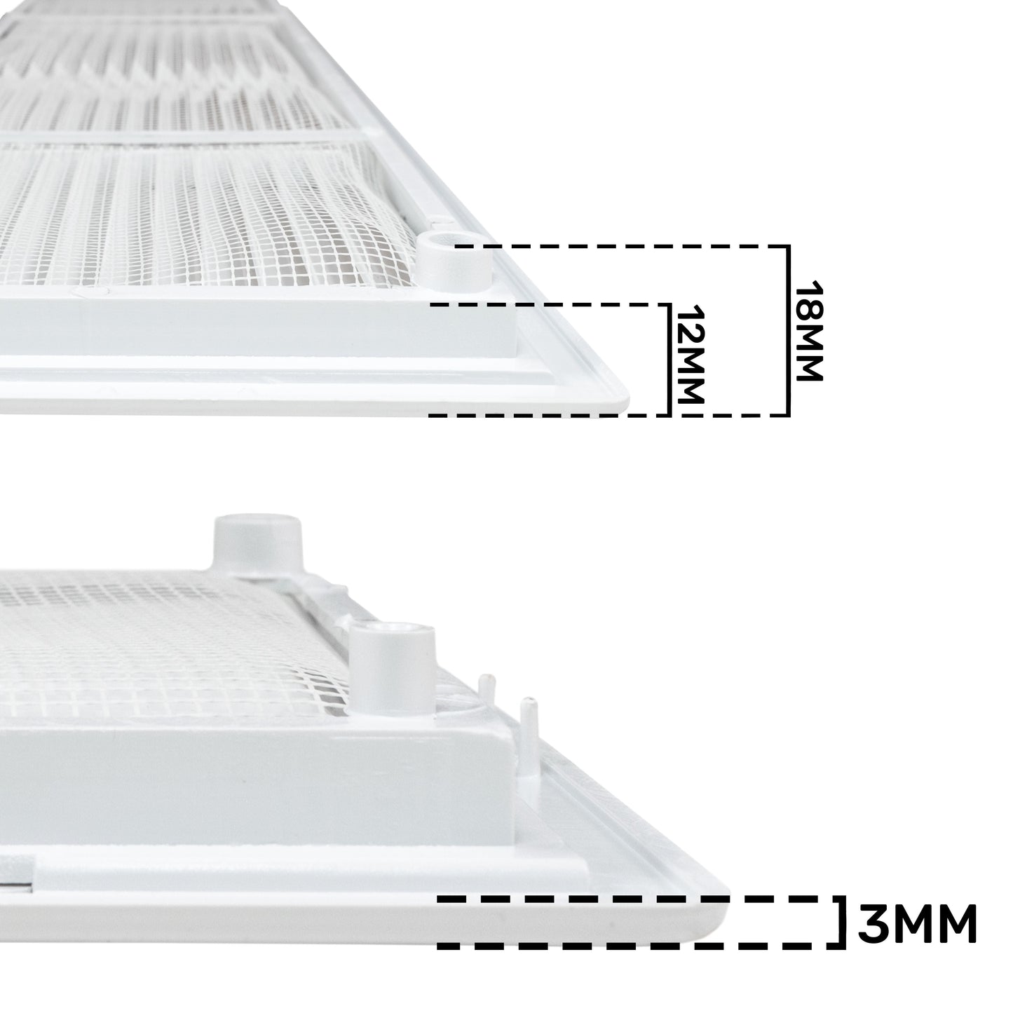 White Louvre Vent with Fly Screen, 110mm x 430mm