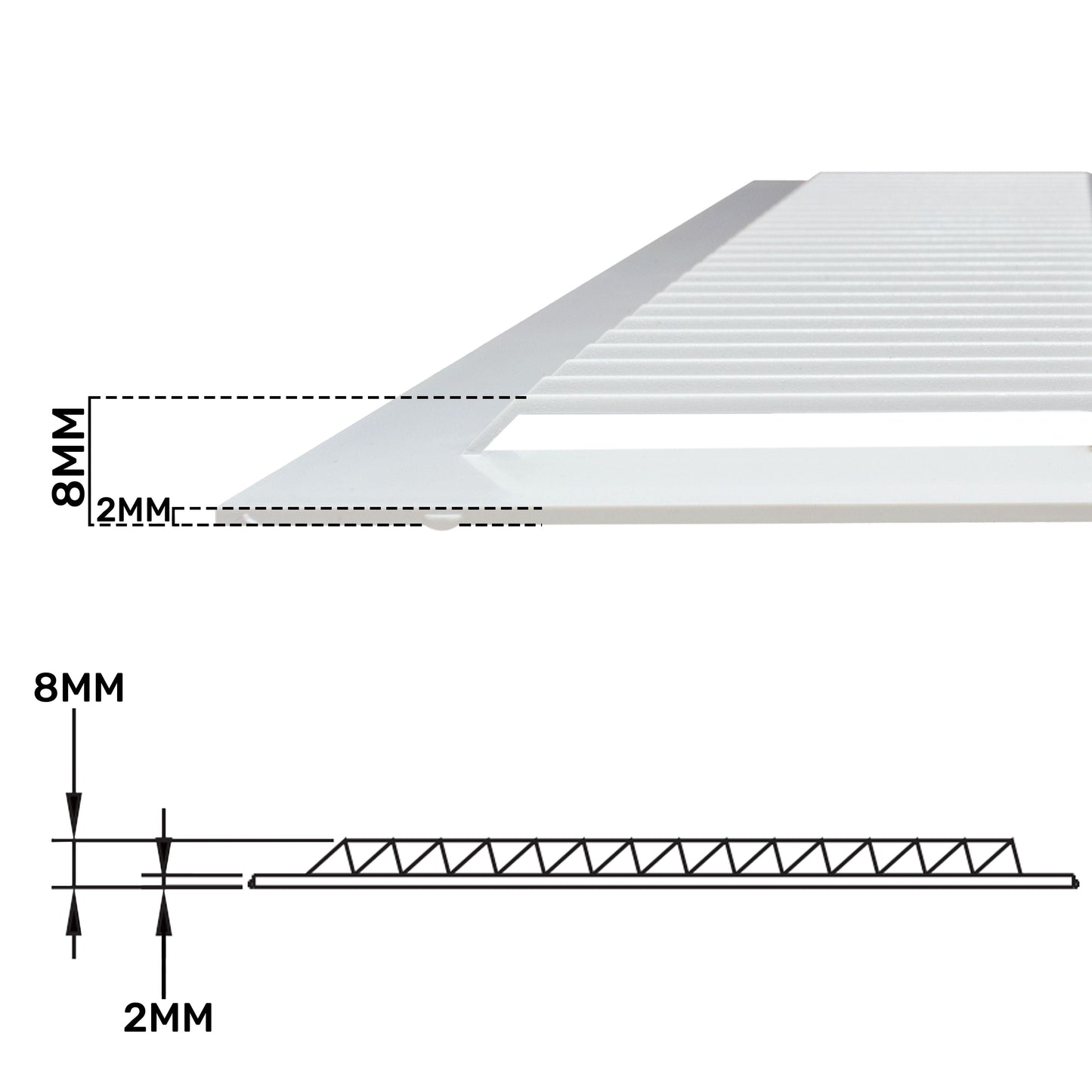 White Louvre Vent with Fly Screen, 195mm x 195mm