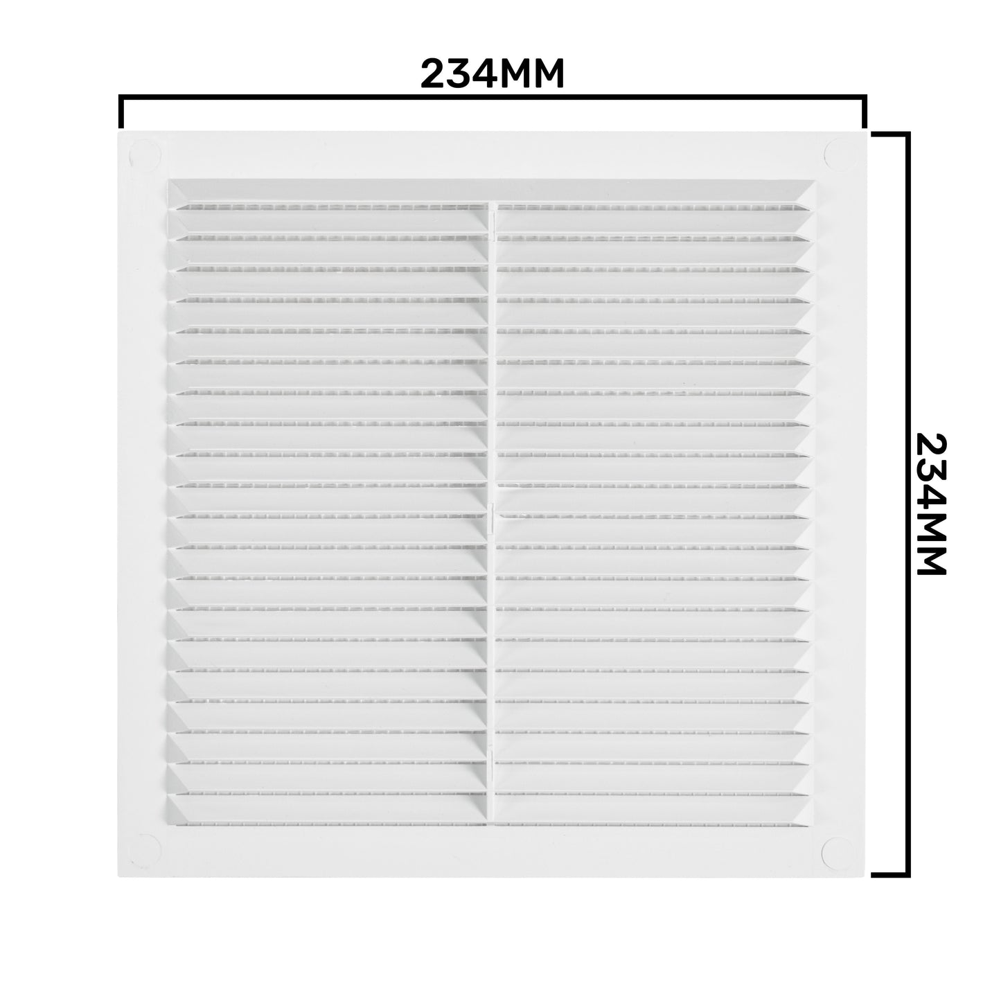 White Louvre Vent with Fly Screen, 235mm x 235mm