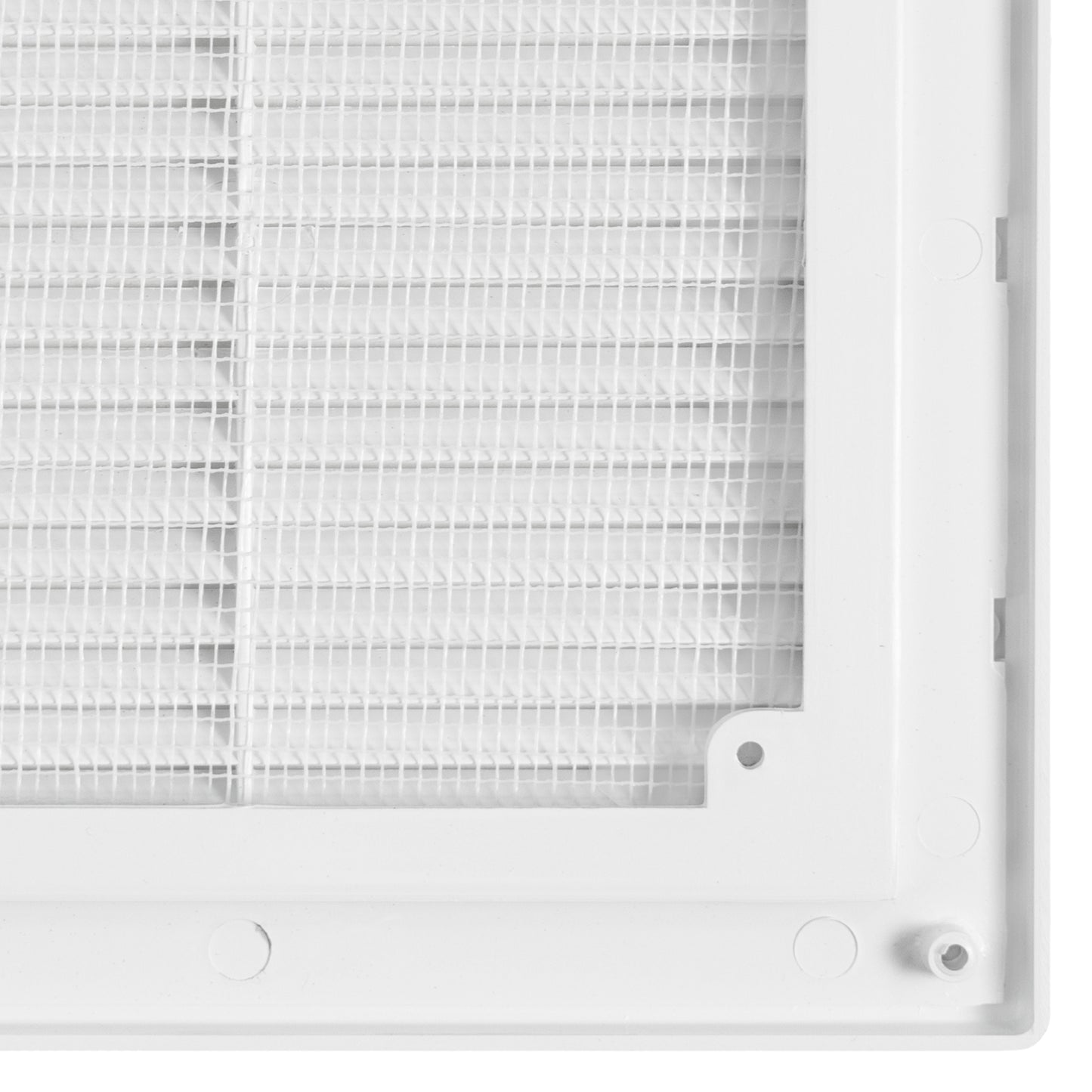 White Louvre Vent with Fly Screen, 250mm x 250mm